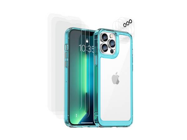 Coque pour iPhone 13 Pro avec 6 Vitres de Protection en Verre Trempé