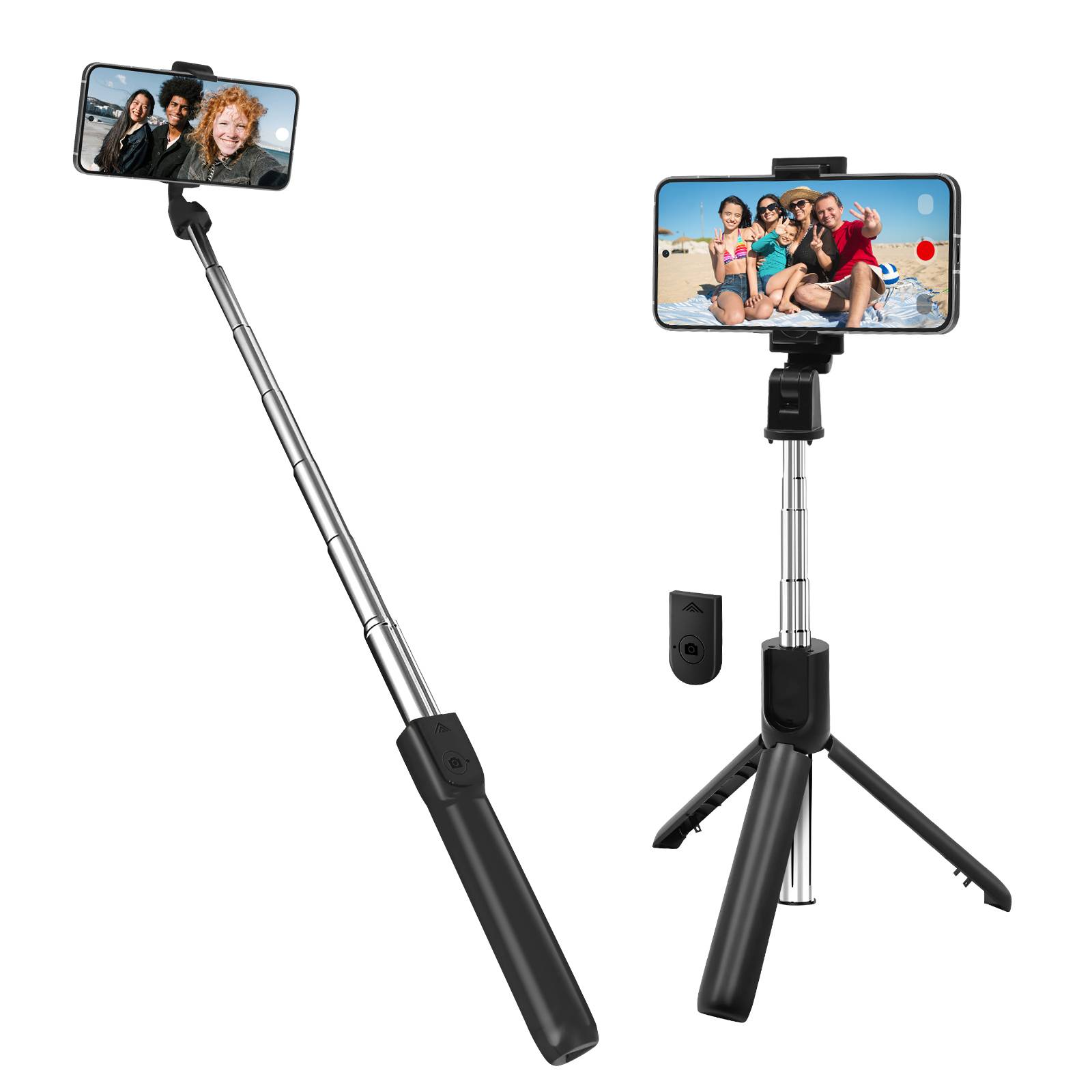 Perche à selfie avec Trépied Extensible et Télécommande Bluetooth-0