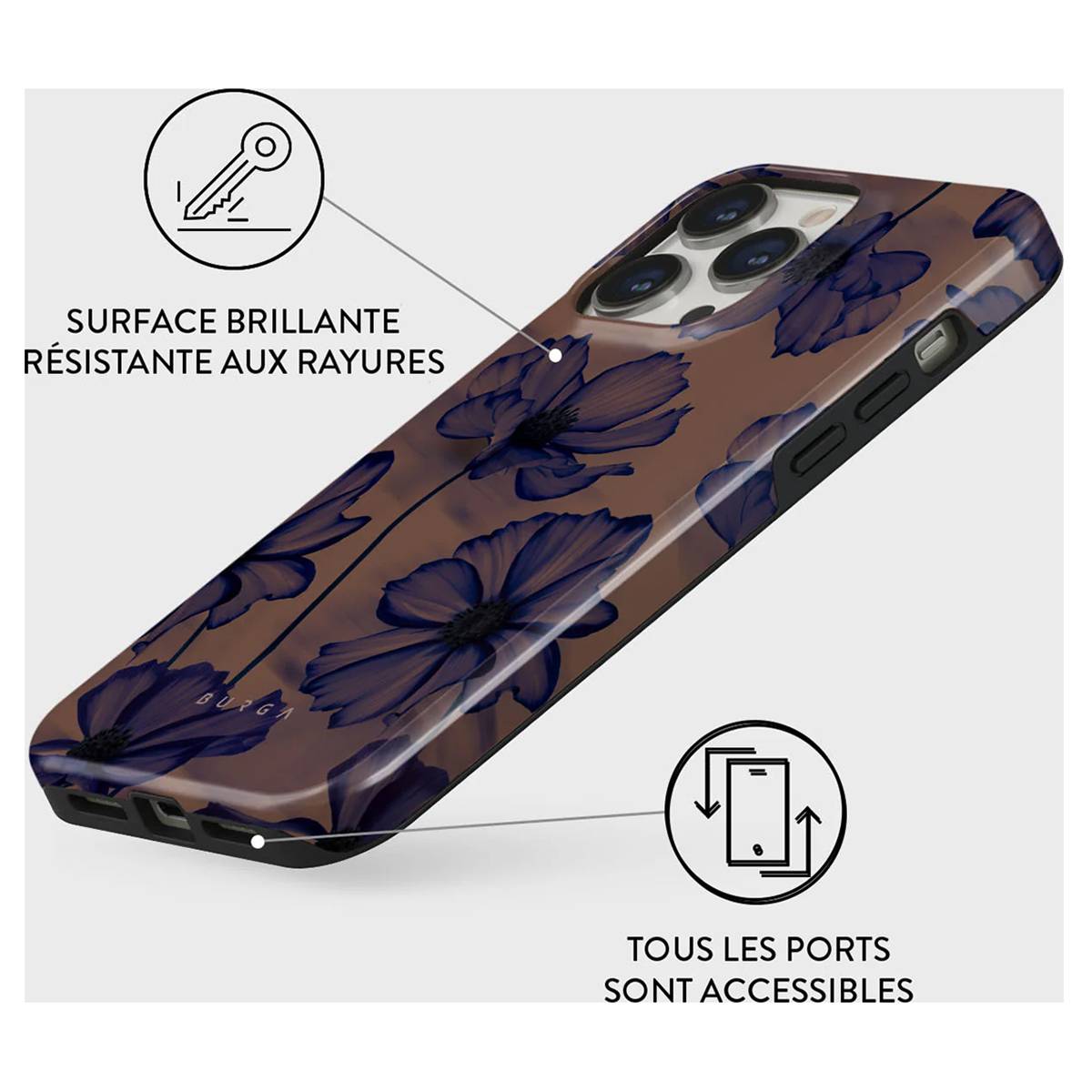 Coque pour iPhone 14 Pro Tough Antichocs Modèle Velvet Night-1