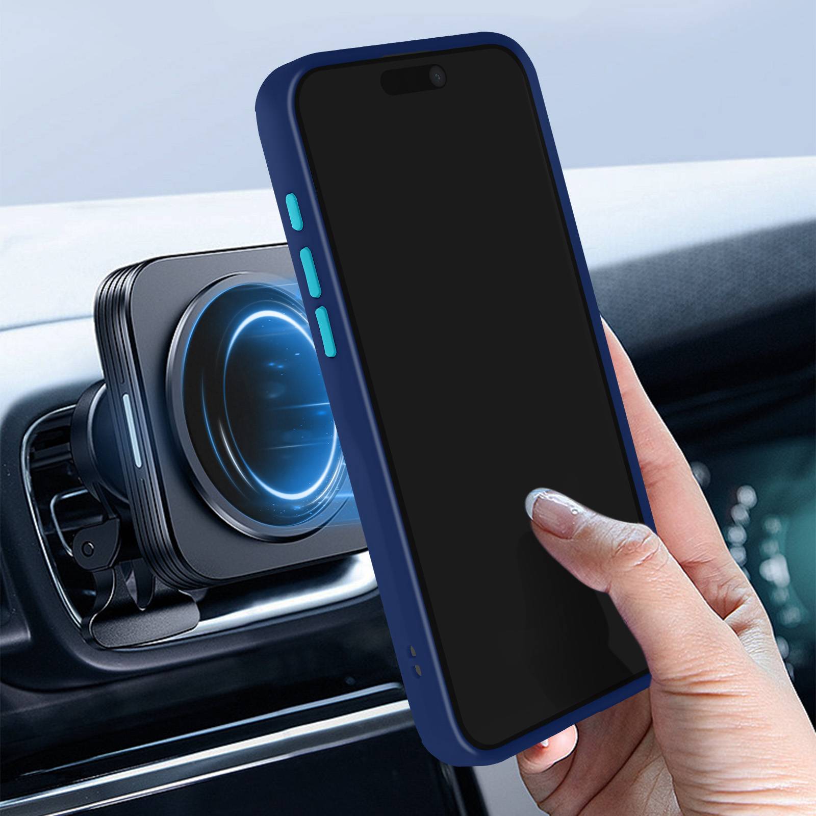 Coque pour iPhone 15 Pro Max Bague Métallique Support Vidéo Ringrip-3