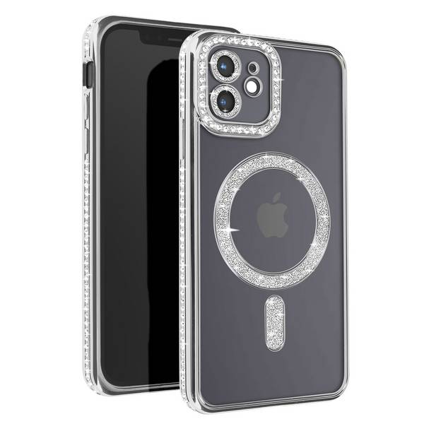 Coque Diamant pour iPhone 12 Protection MagSafe Contour Strass