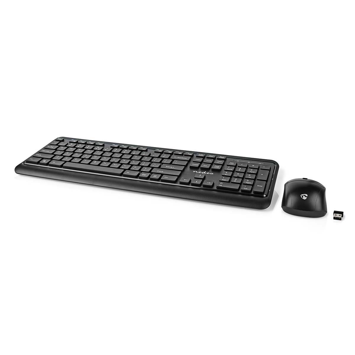 Pack Clavier Sans Fil QWERTY US avec Souris Sans Fil et Nano-Récepteur USB-3