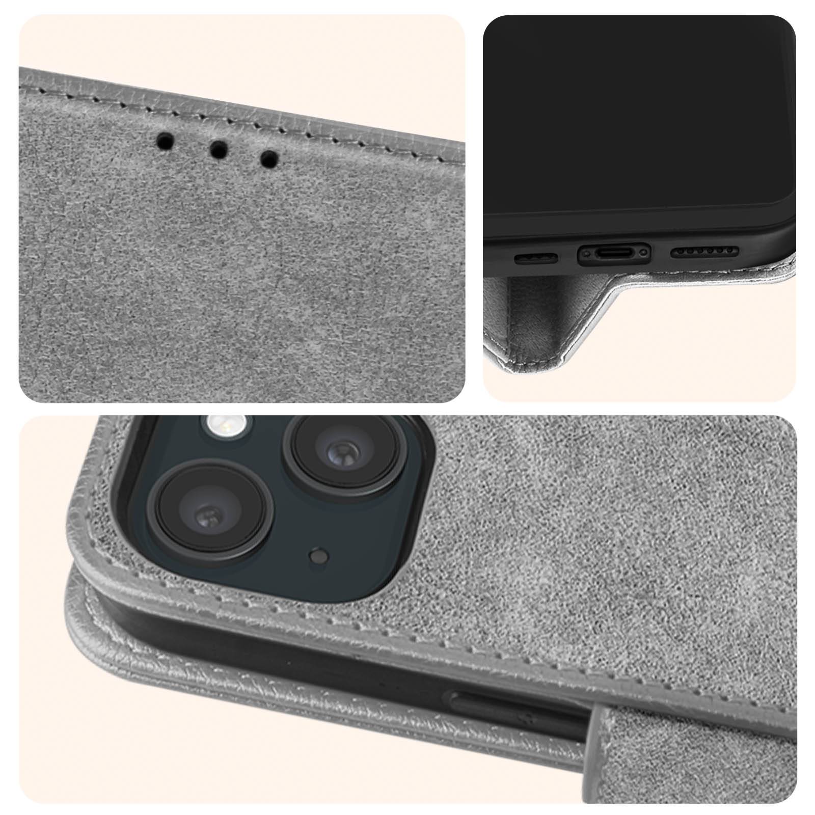 Étui pour iPhone 15 Clapet Portefeuille Fonction Support Vidéo-3
