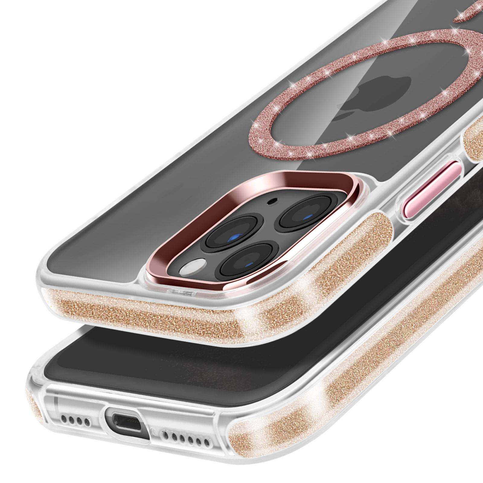 Coque MagSafe pour iPhone 11 Pro Max Silicone Pailleté-4