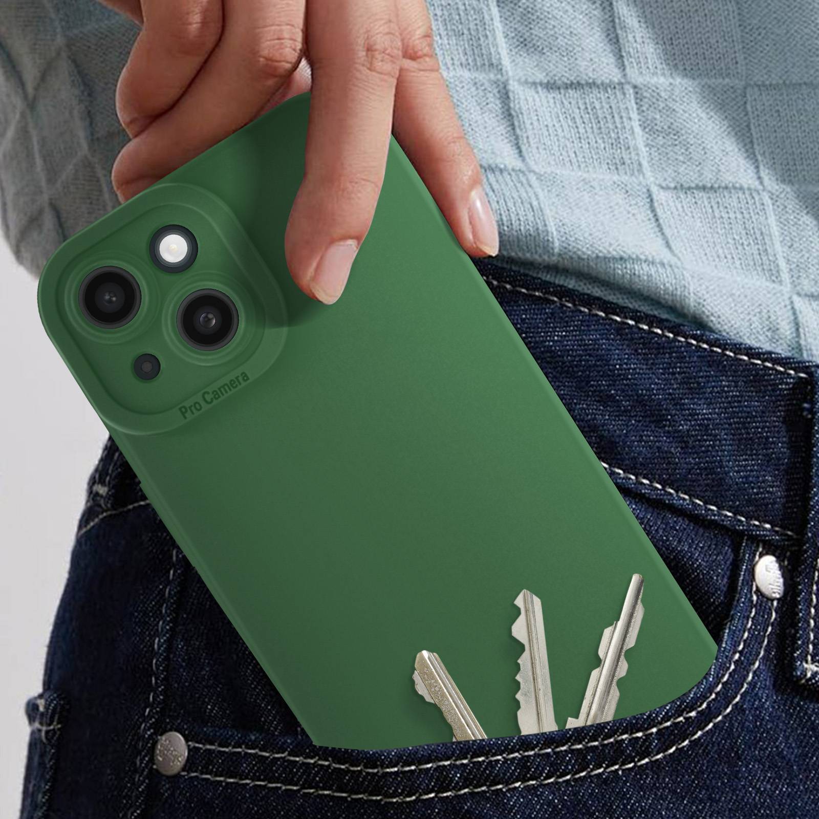 Coque pour iPhone 15 Plus Silicone Mat Protection Caméra-2