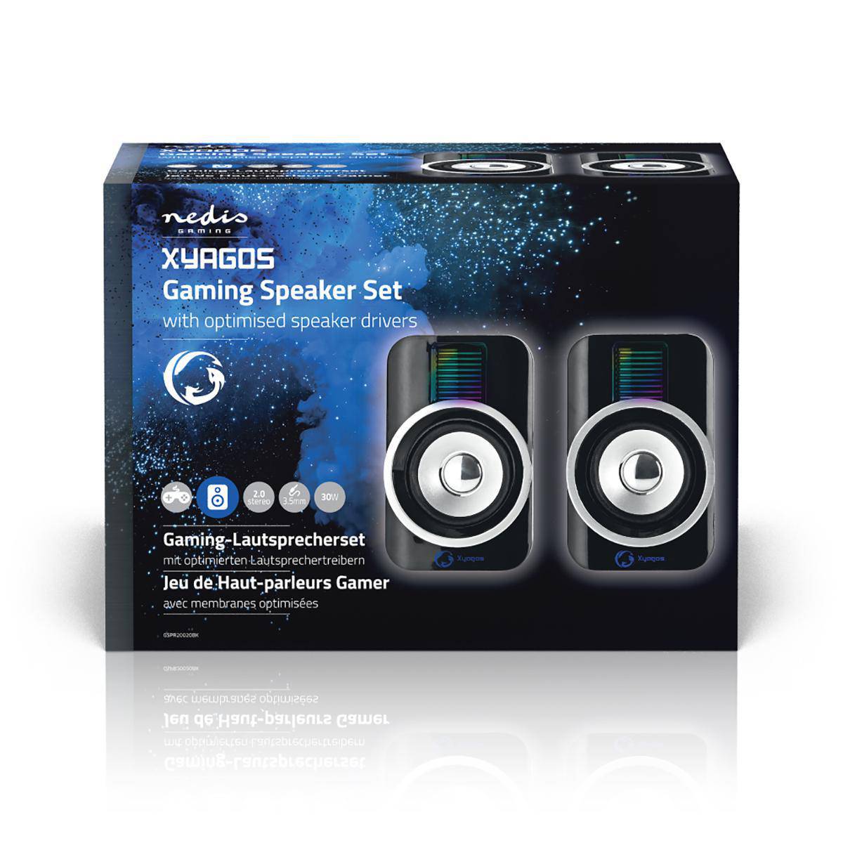 Haut-parleur Gaming Stéréo 2.0 USB 30W RGB Compact-4