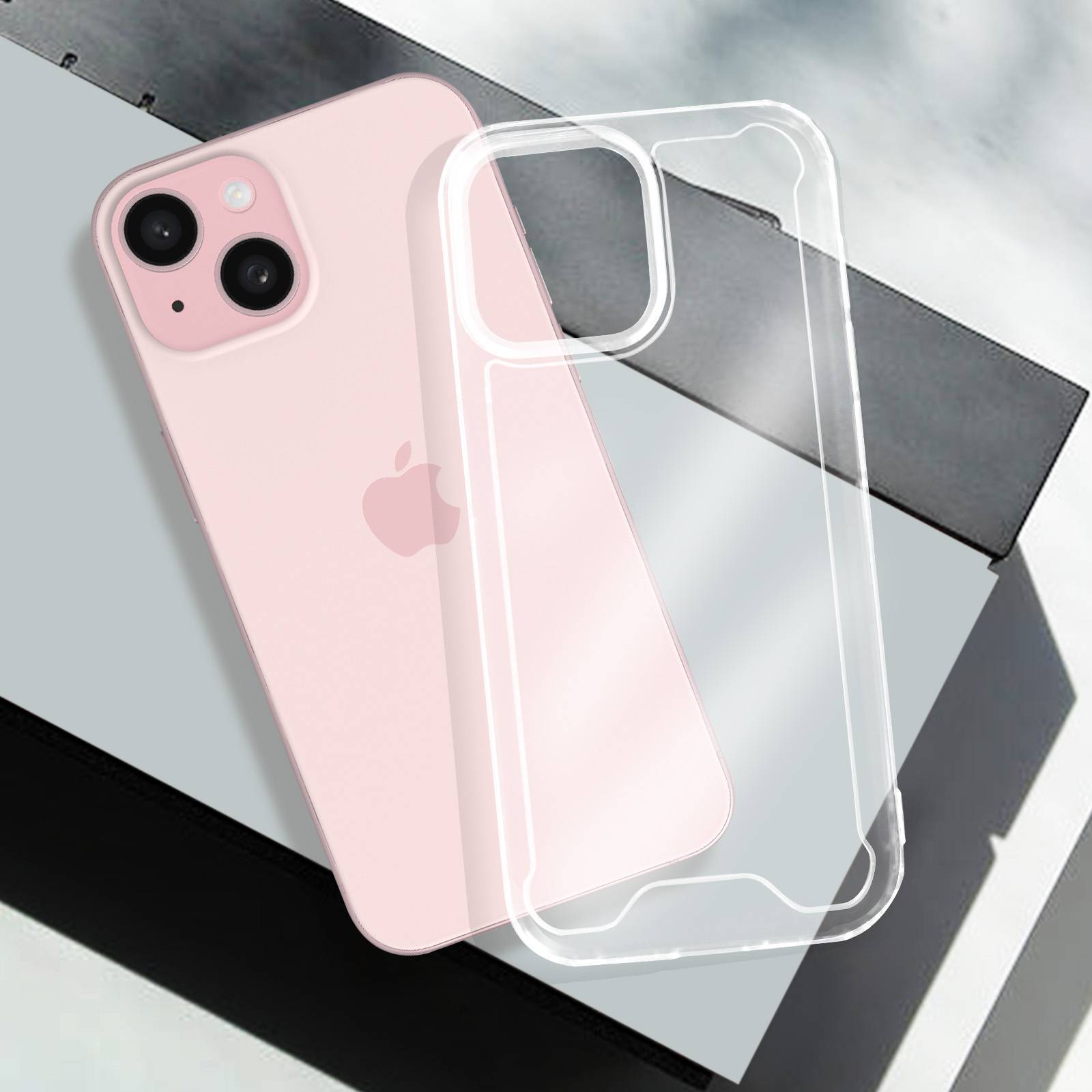 Coque pour iPhone 15 Plus Dos Rigide Coins Bumper Antichoc-3