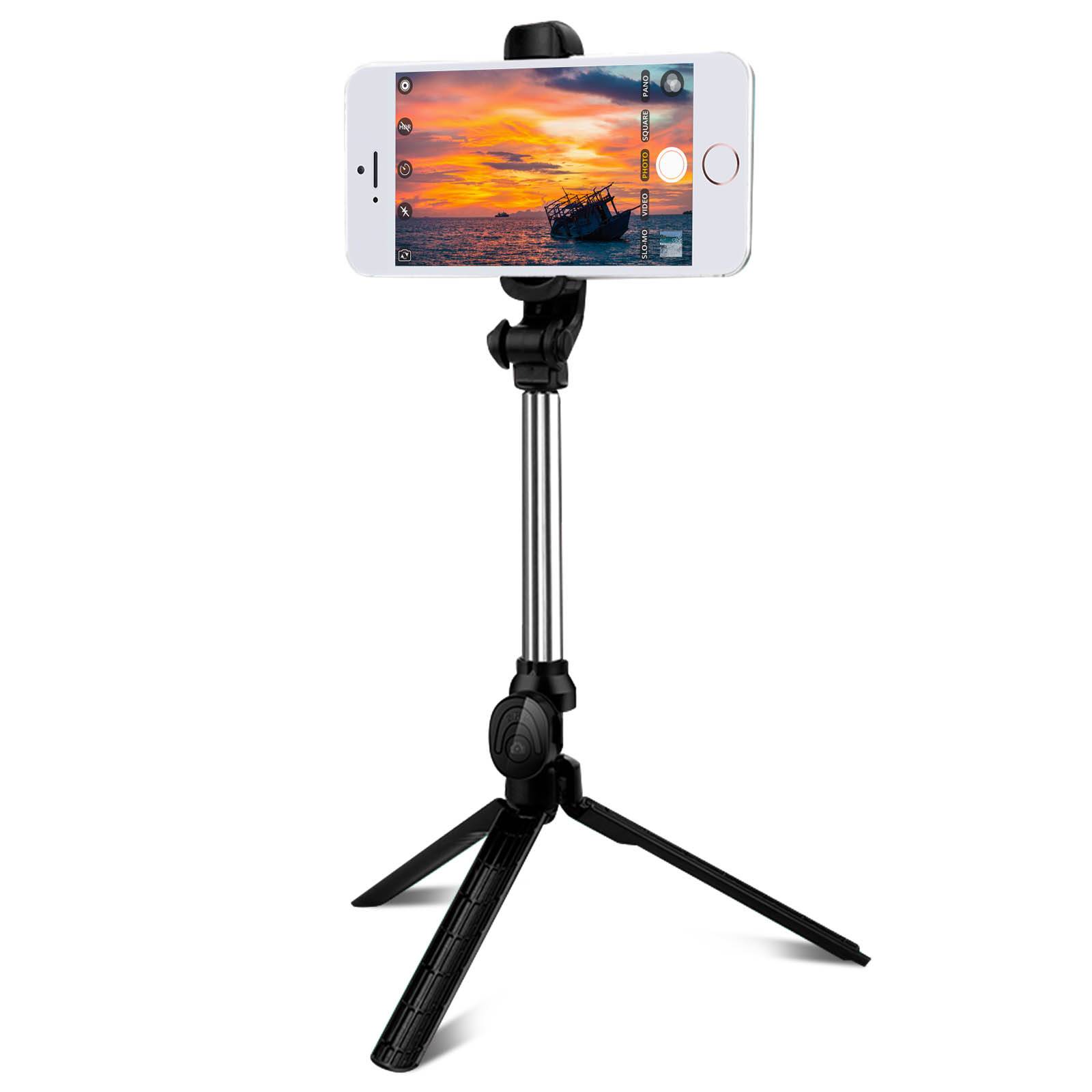 Perche Selfie Bluetooth Smartphone 2 en 1 Trépied Télécommande Rétractable-0