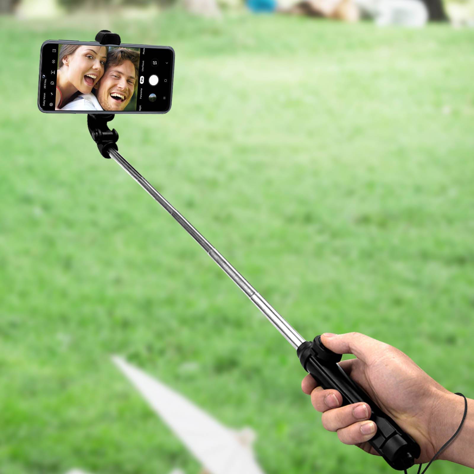 Perche Selfie Bluetooth Smartphone 2 en 1 Trépied Télécommande Rétractable-2