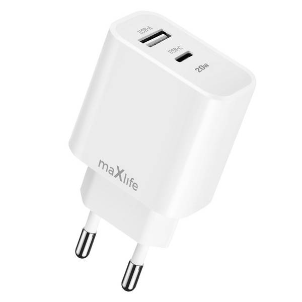 Chargeur Secteur Double Port USB et USB C Power Delivery 20W