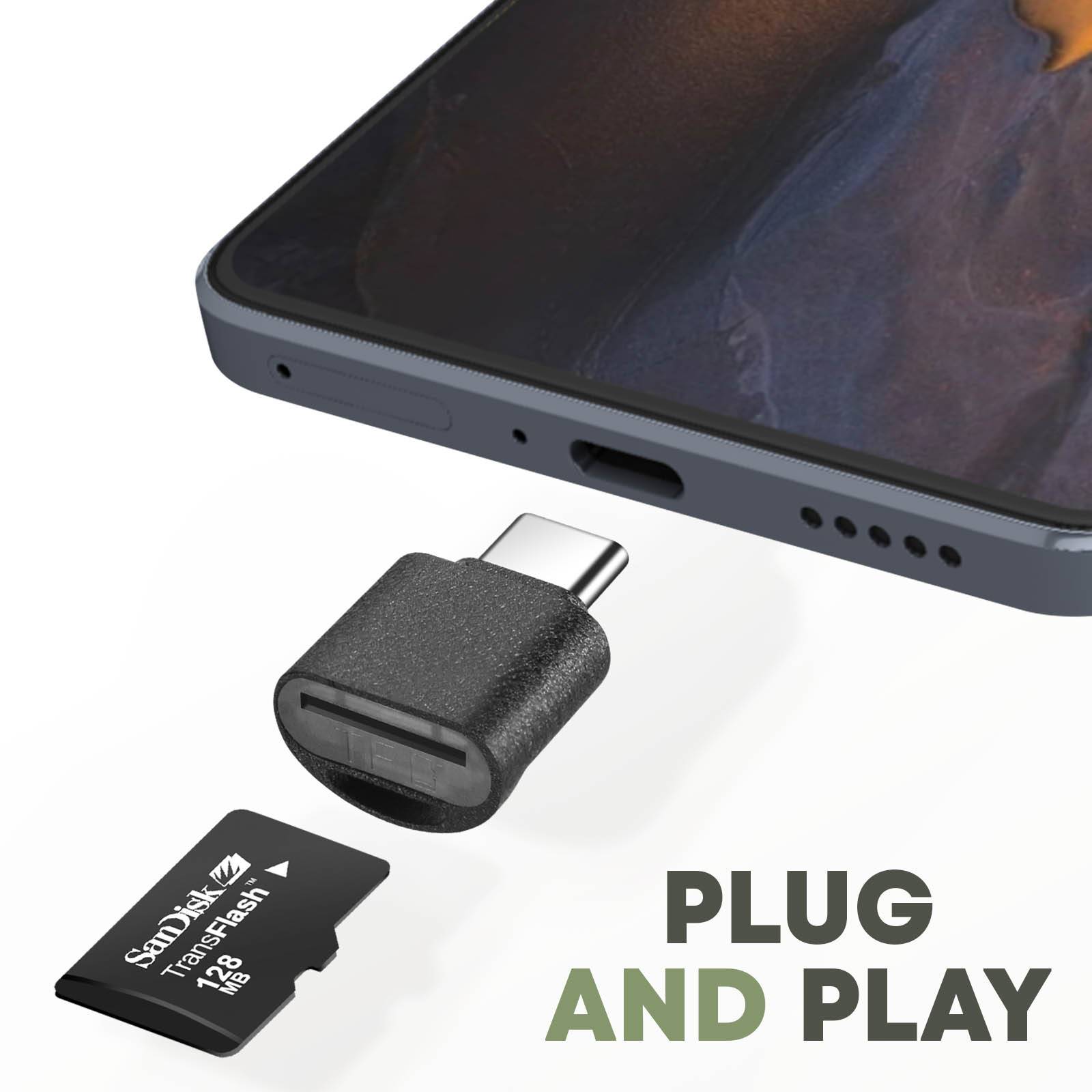 Mini Lecteur Carte micro SD et TF, Adaptateur USB-C-4
