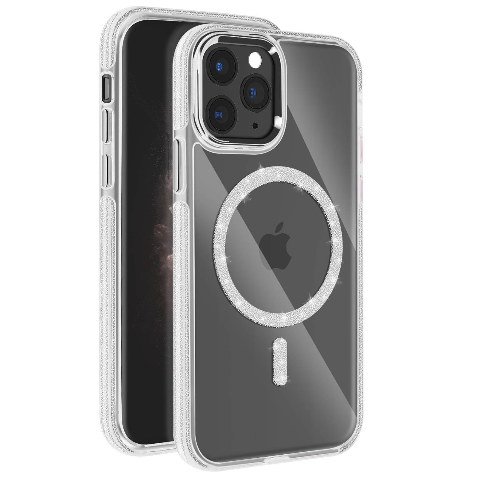 Coque MagSafe pour iPhone 11 Pro Max Silicone Pailleté-0