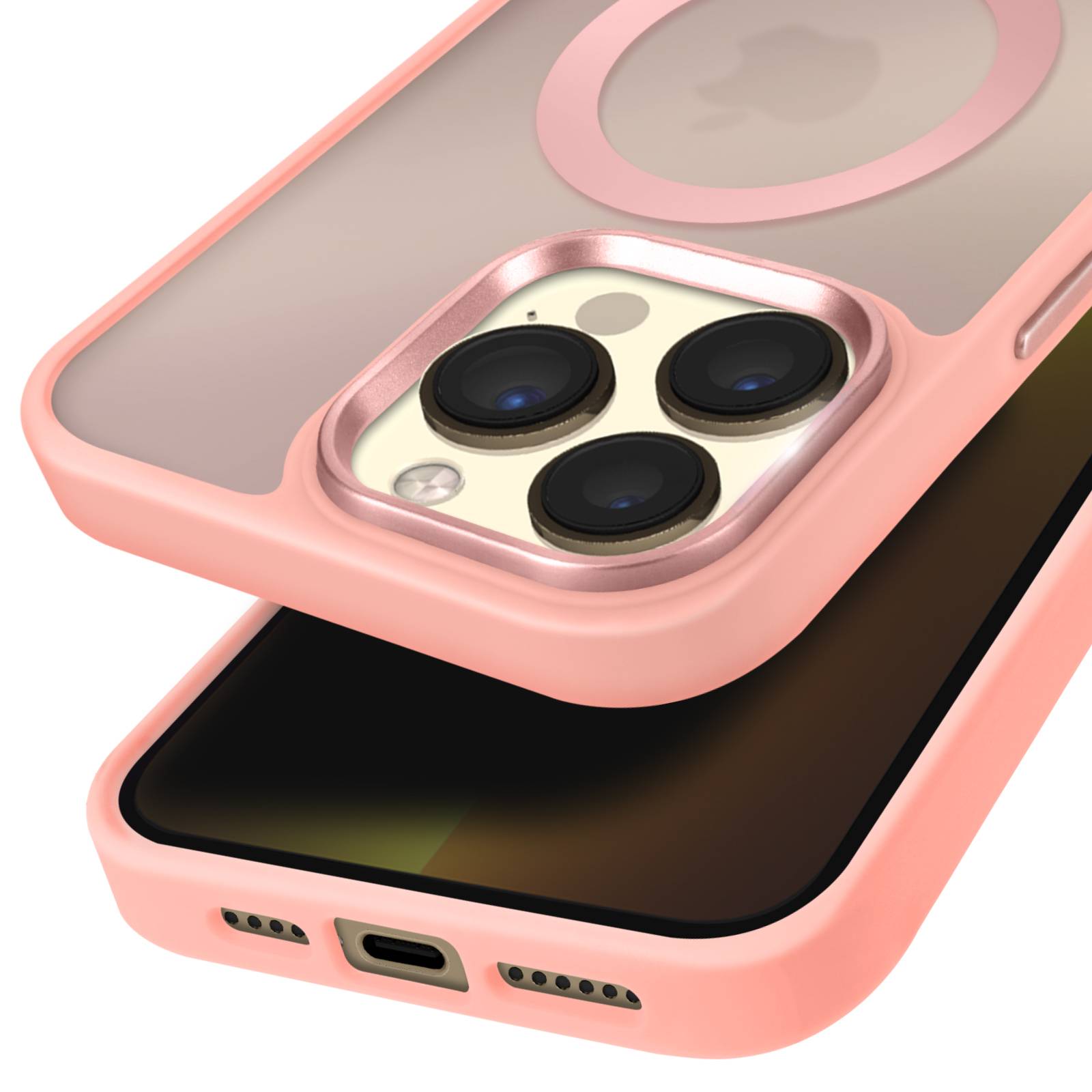 Coque MagSafe pour iPhone 13 Pro Dos Mat Givré Contour-1