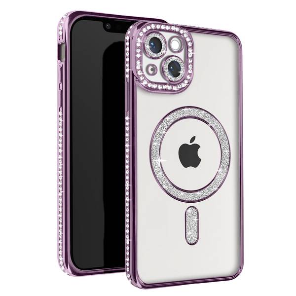 Coque Diamant pour iPhone 13 Protection MagSafe Contour Strass