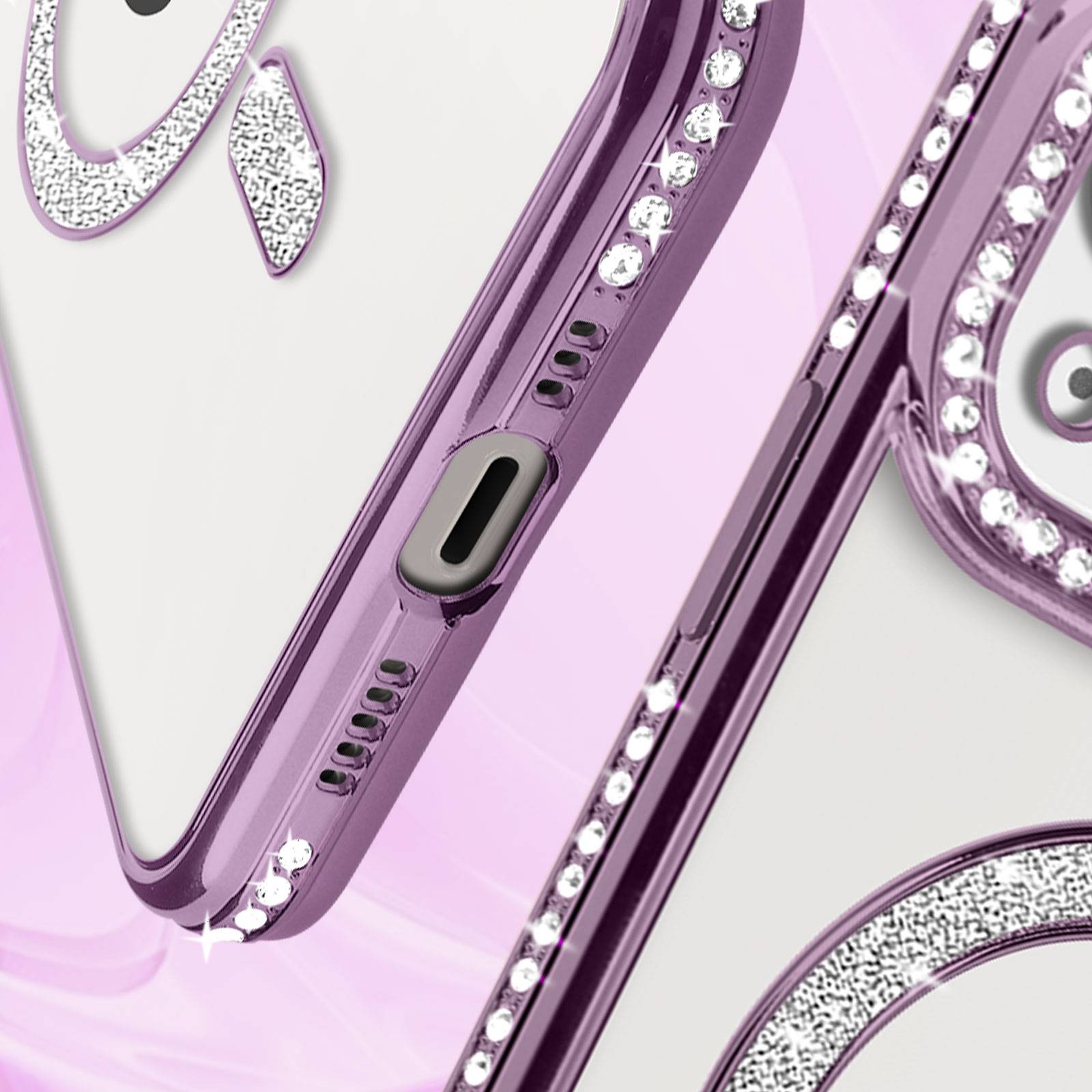 Coque Diamant pour iPhone 13 Protection MagSafe Contour Strass-3