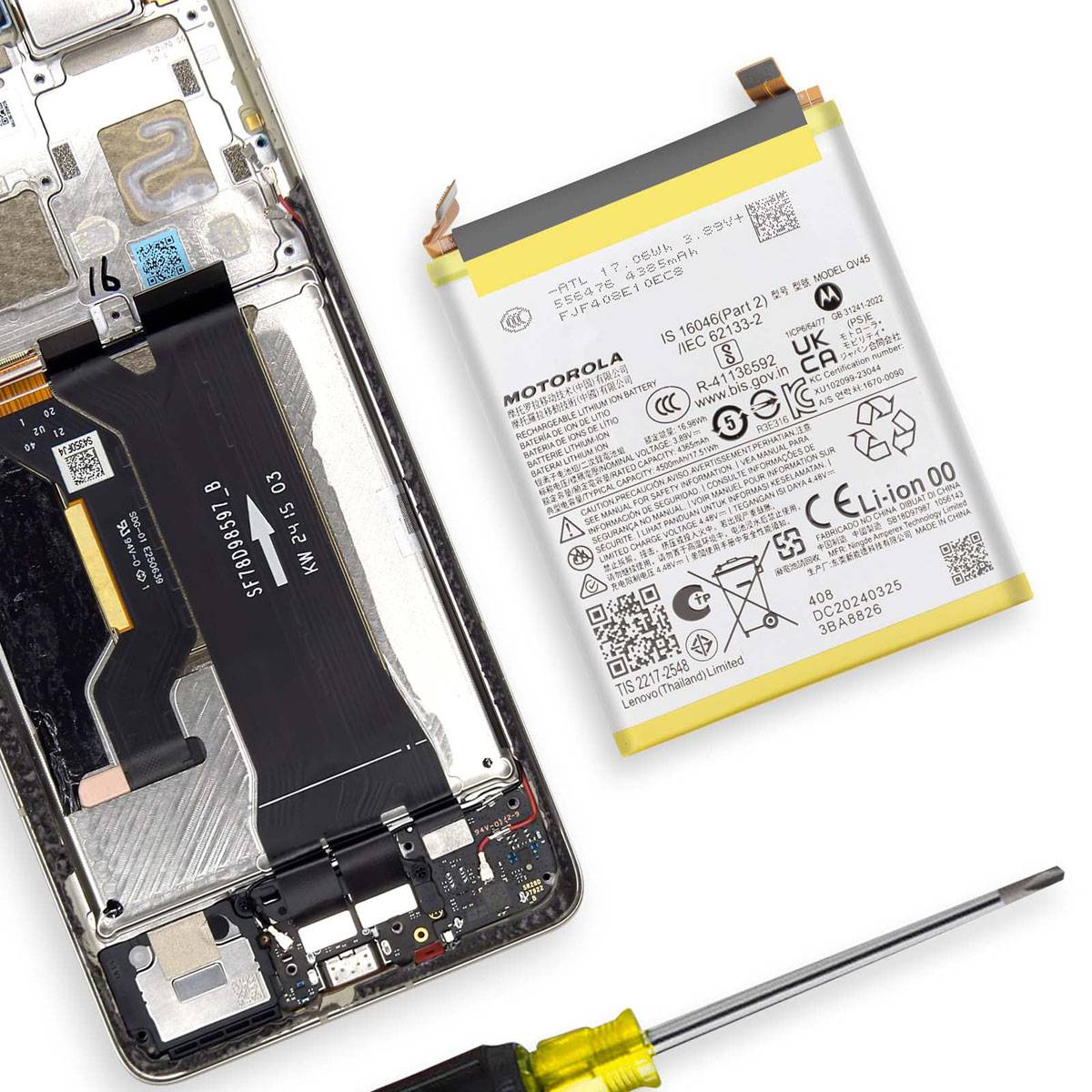 Batterie de Remplacement QV45 pour Motorola Edge 50 Ultra Service Pack-2