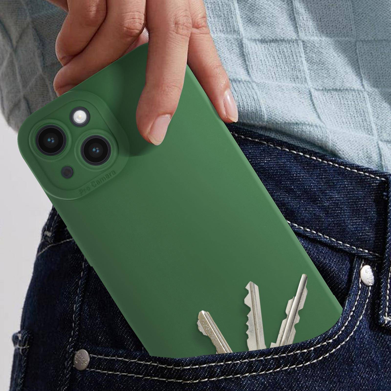 Coque pour iPhone 14 Silicone Mat Protection Caméra-2
