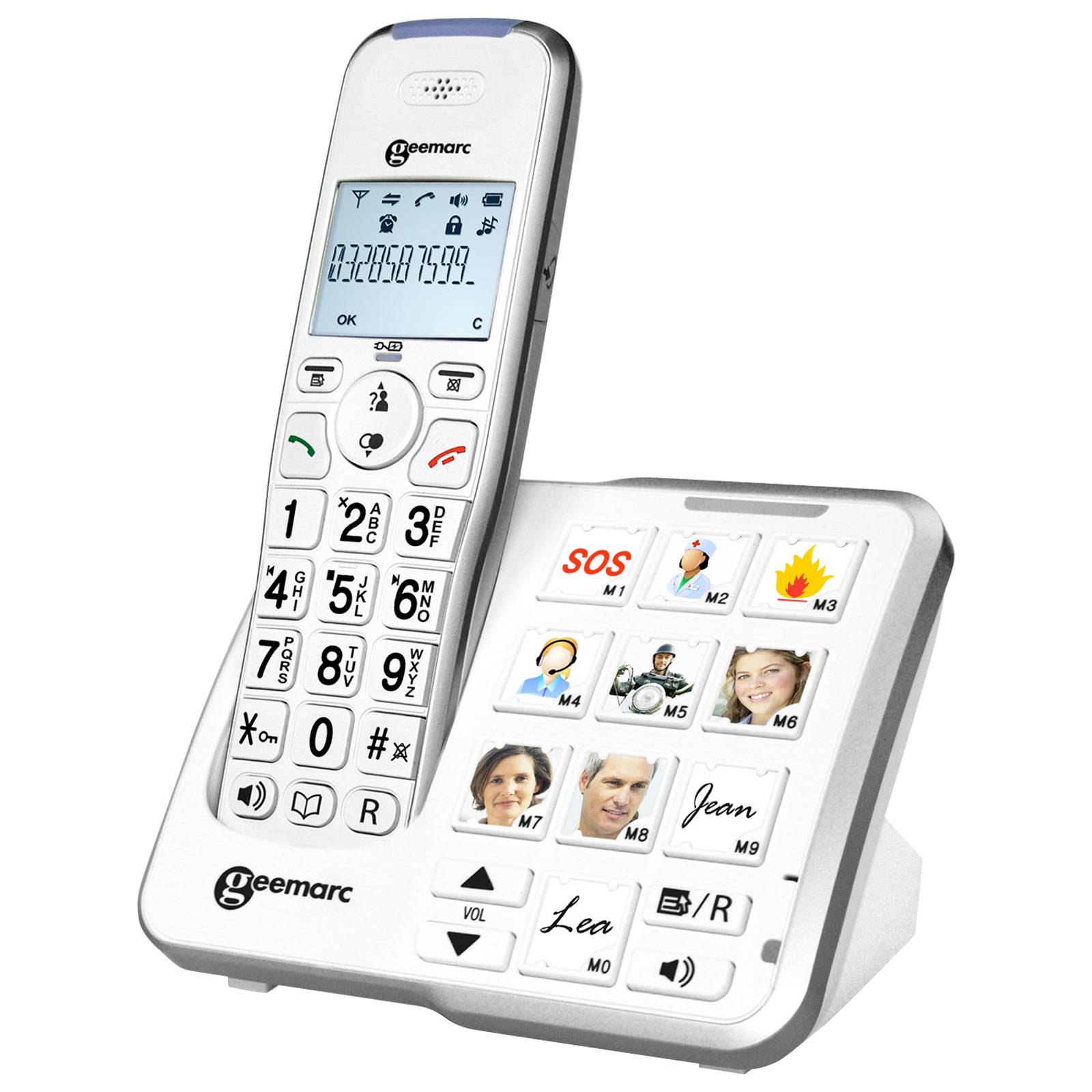 Téléphone Senior Sans Fil Amplifié Touches Mémoire Photo Répondeur-2