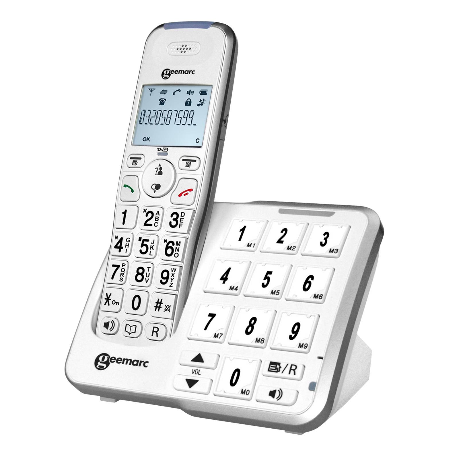 Téléphone Senior Sans Fil Amplifié Touches Mémoire Photo Répondeur-4