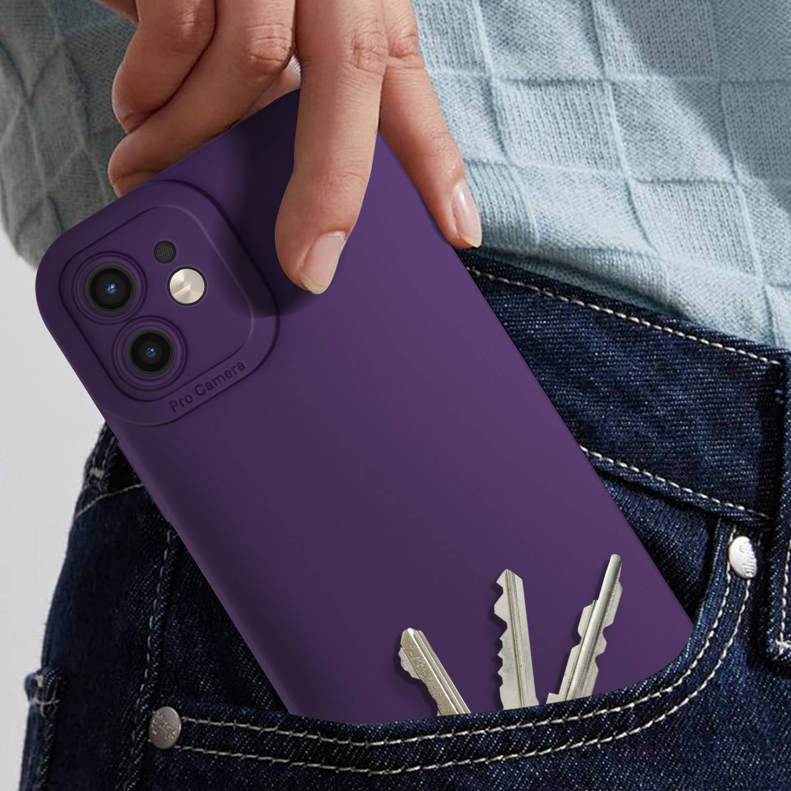Coque pour iPhone 12 Silicone Mat Protection Caméra-2