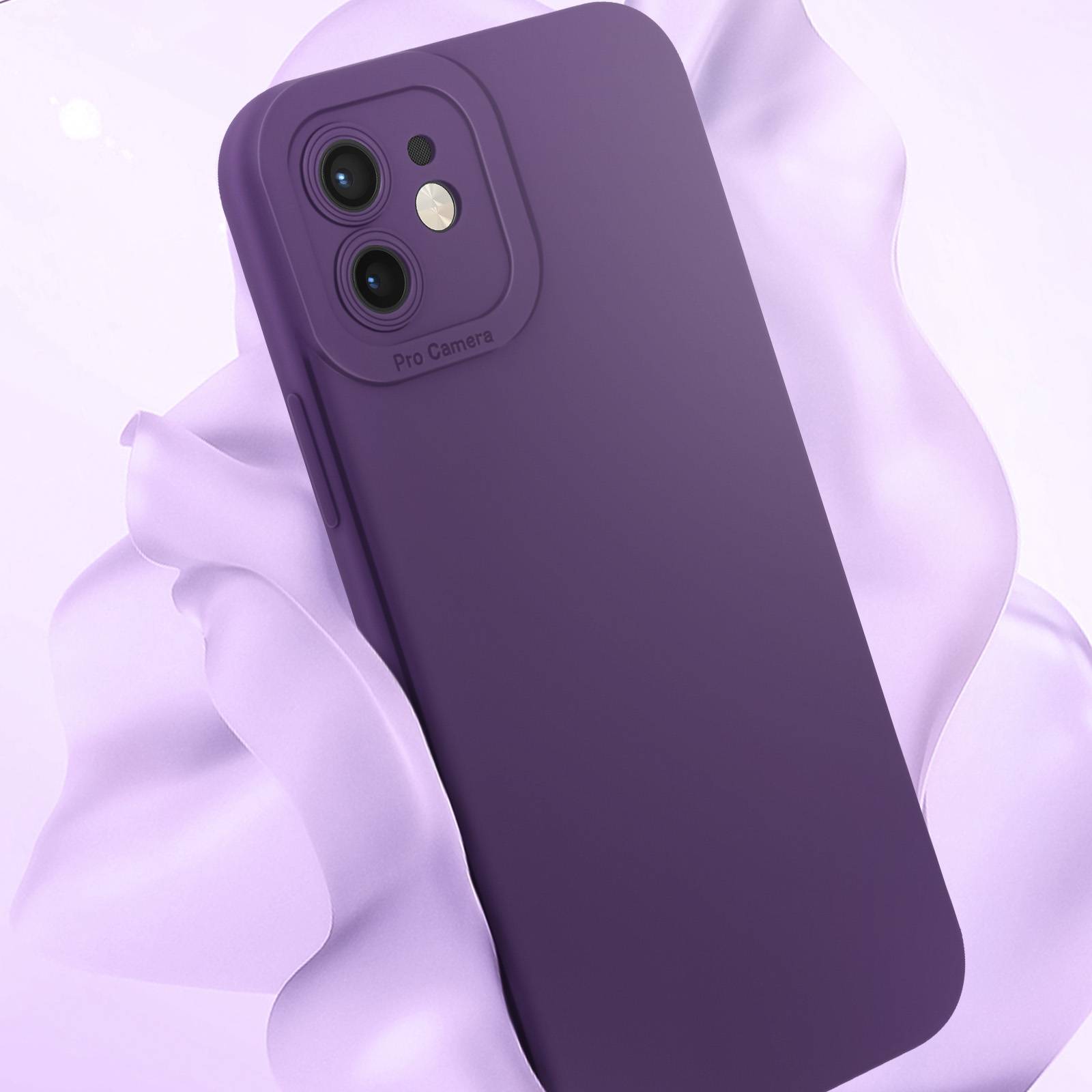 Coque pour iPhone 12 Silicone Mat Protection Caméra-3