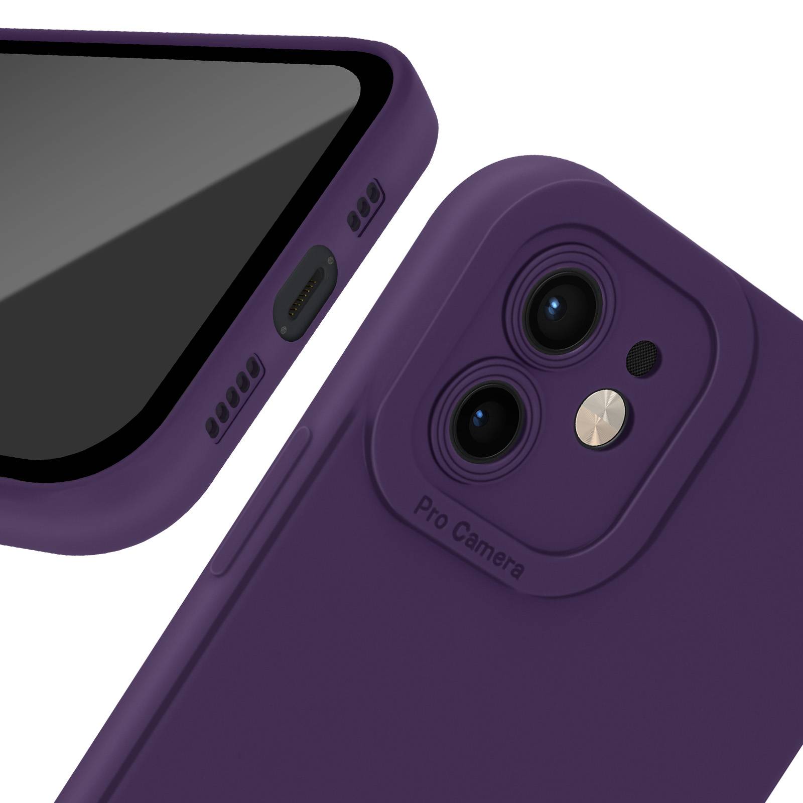 Coque pour iPhone 12 Silicone Mat Protection Caméra-4