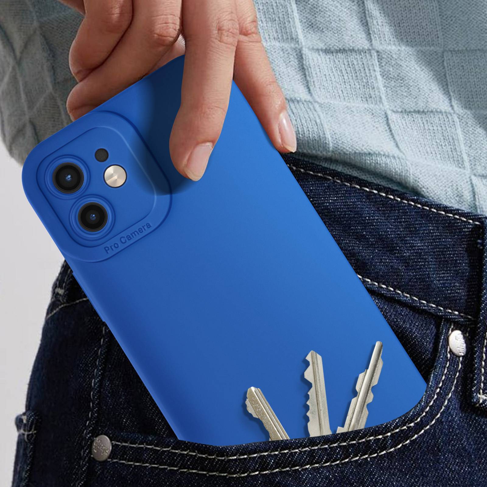 Coque pour iPhone 12 Silicone Mat Protection Caméra-2