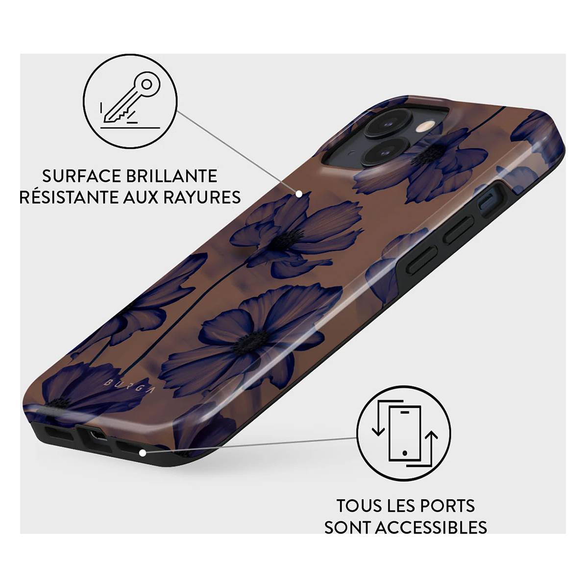 Coque pour iPhone 15 Tough Antichocs Modèle Velvet Night-1