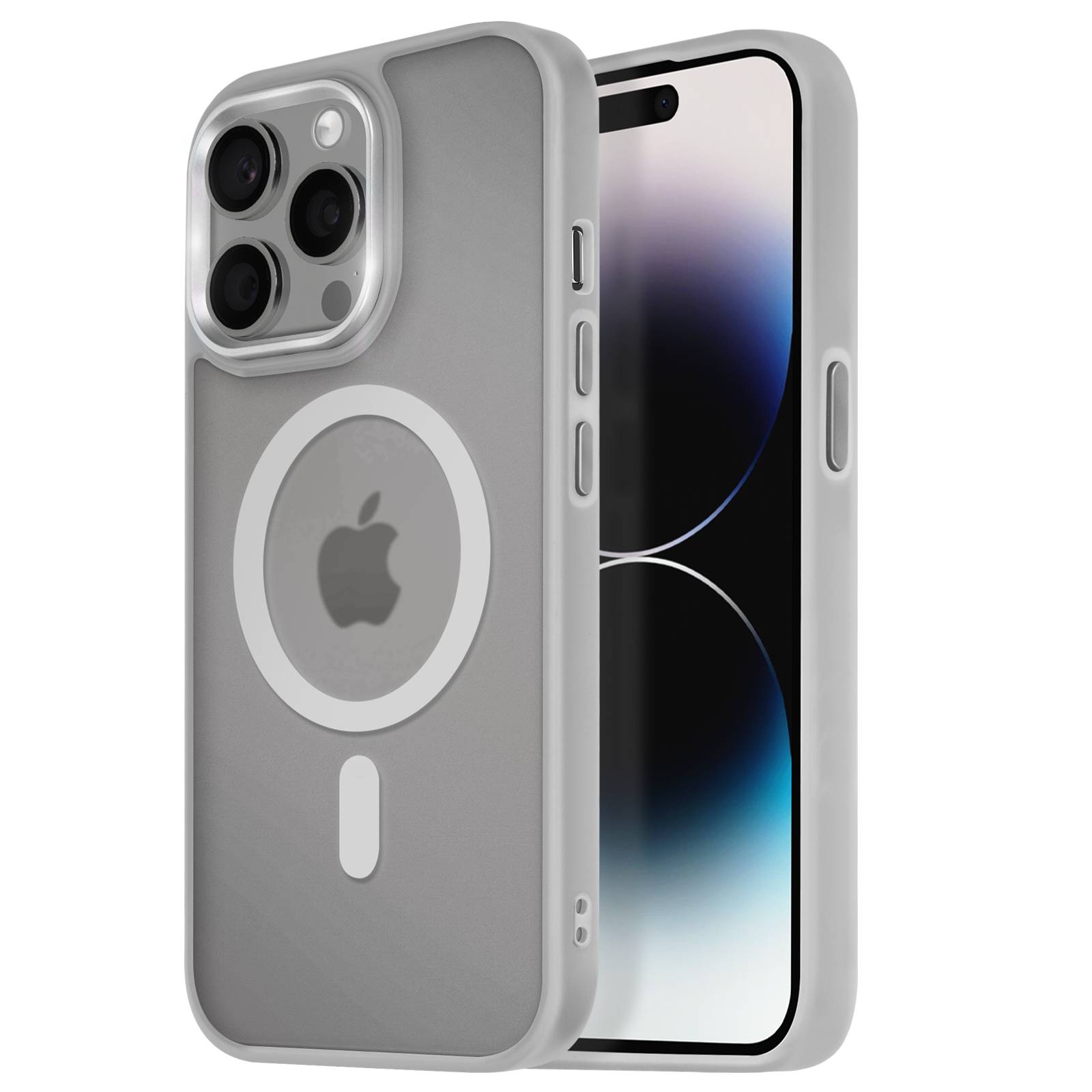 Coque MagSafe pour iPhone 14 Pro Dos Mat Givré Contour-0
