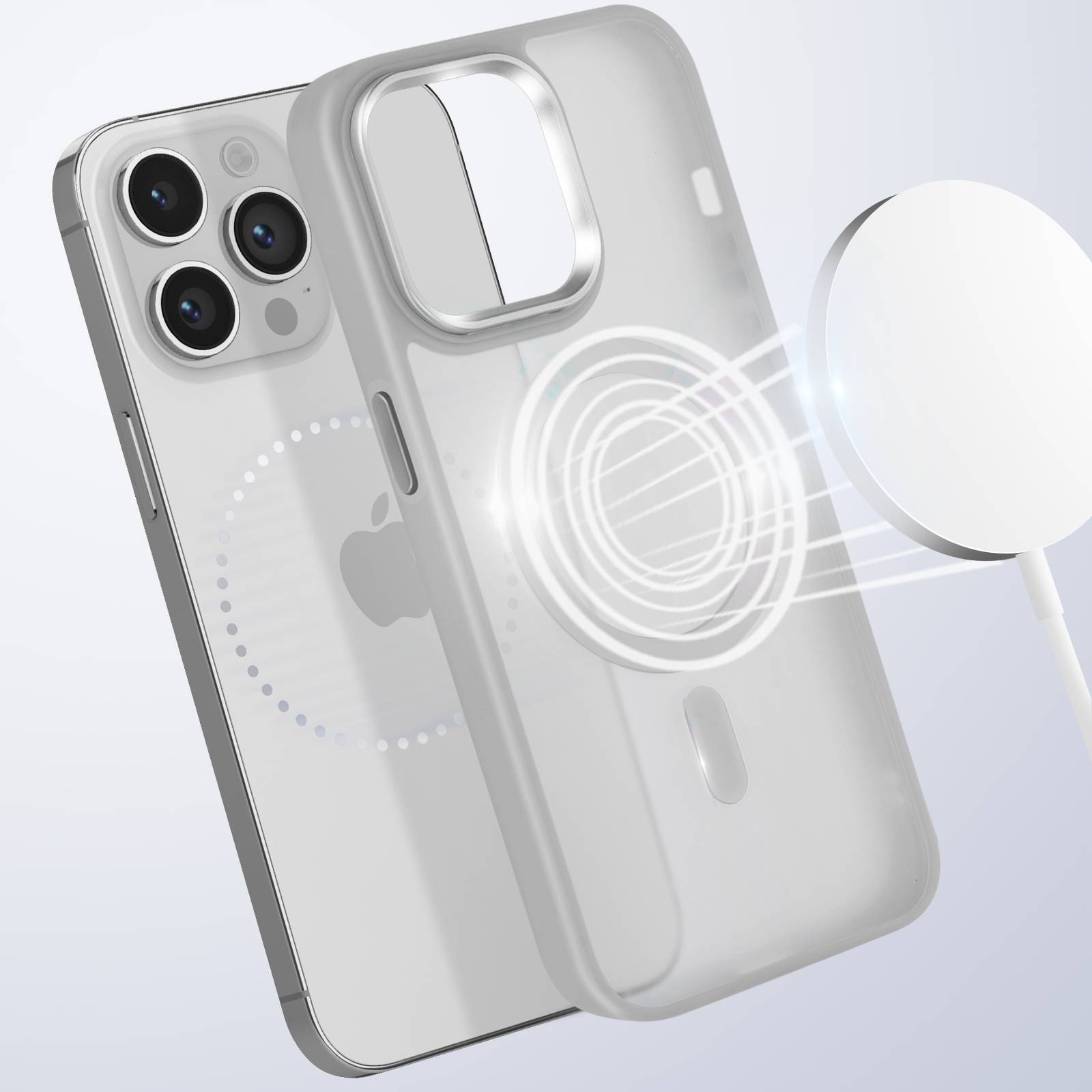 Coque MagSafe pour iPhone 14 Pro Dos Mat Givré Contour-2