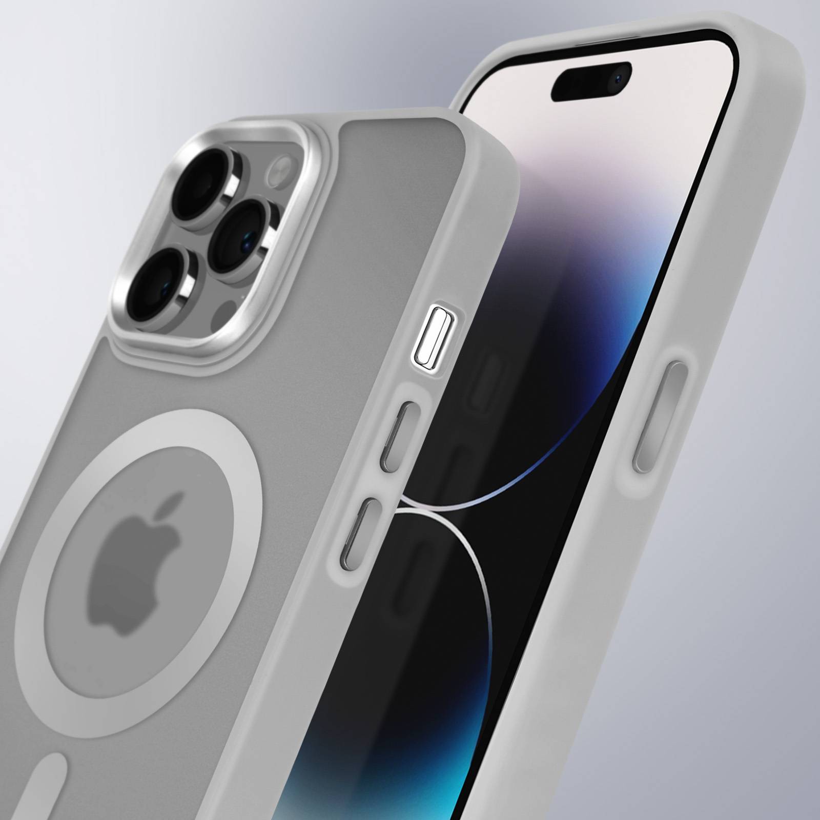 Coque MagSafe pour iPhone 14 Pro Dos Mat Givré Contour-3