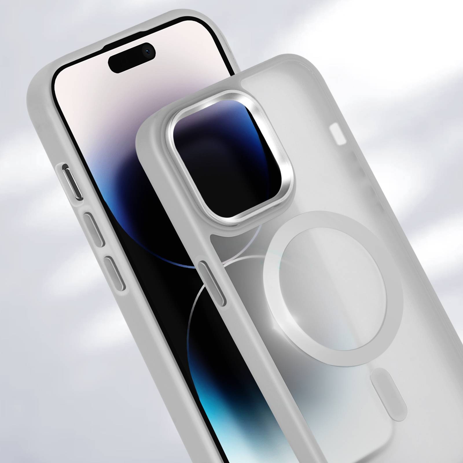 Coque MagSafe pour iPhone 14 Pro Dos Mat Givré Contour-4