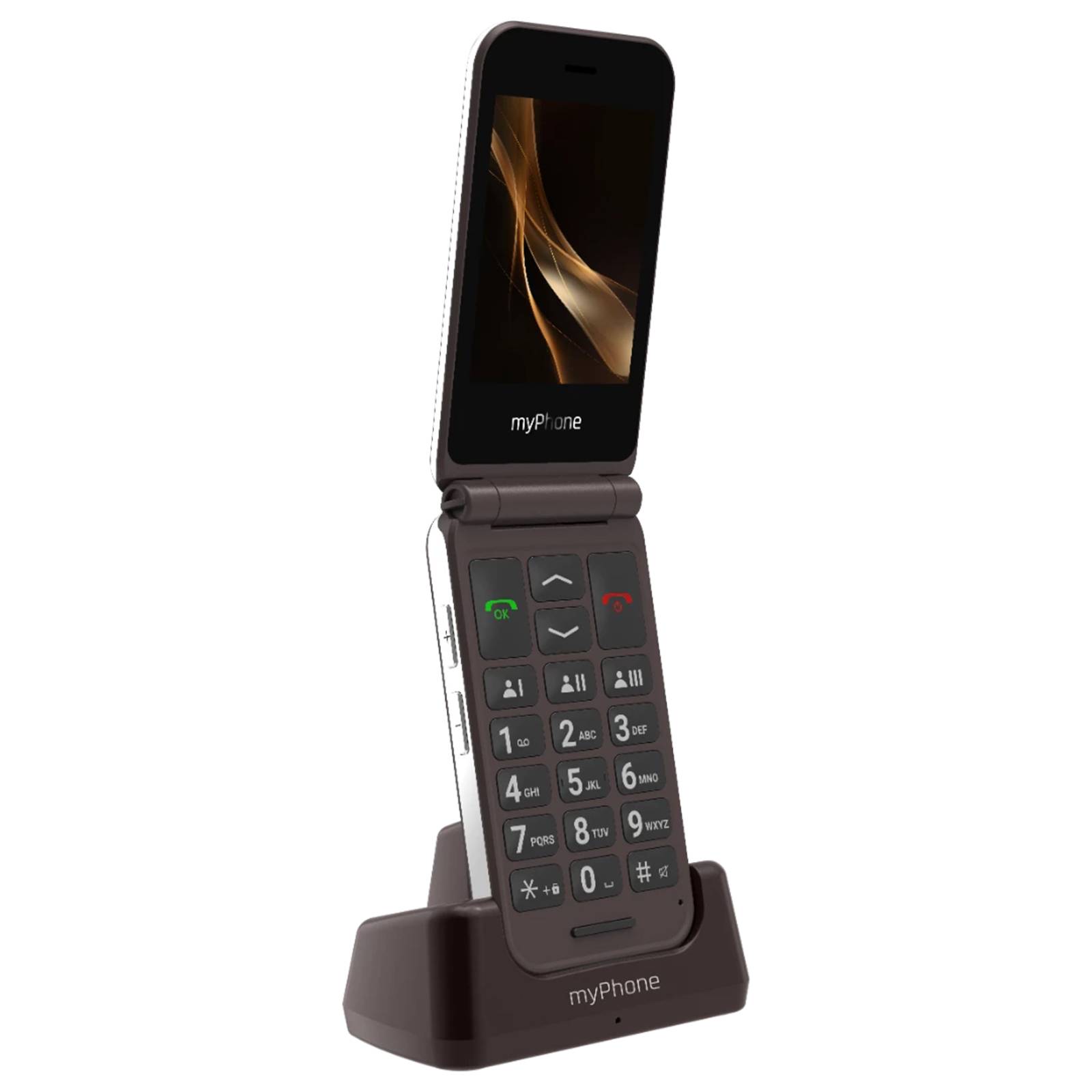 Téléphone Clapet Senior Double écran Autonomie 7 jours Socle de charge-0