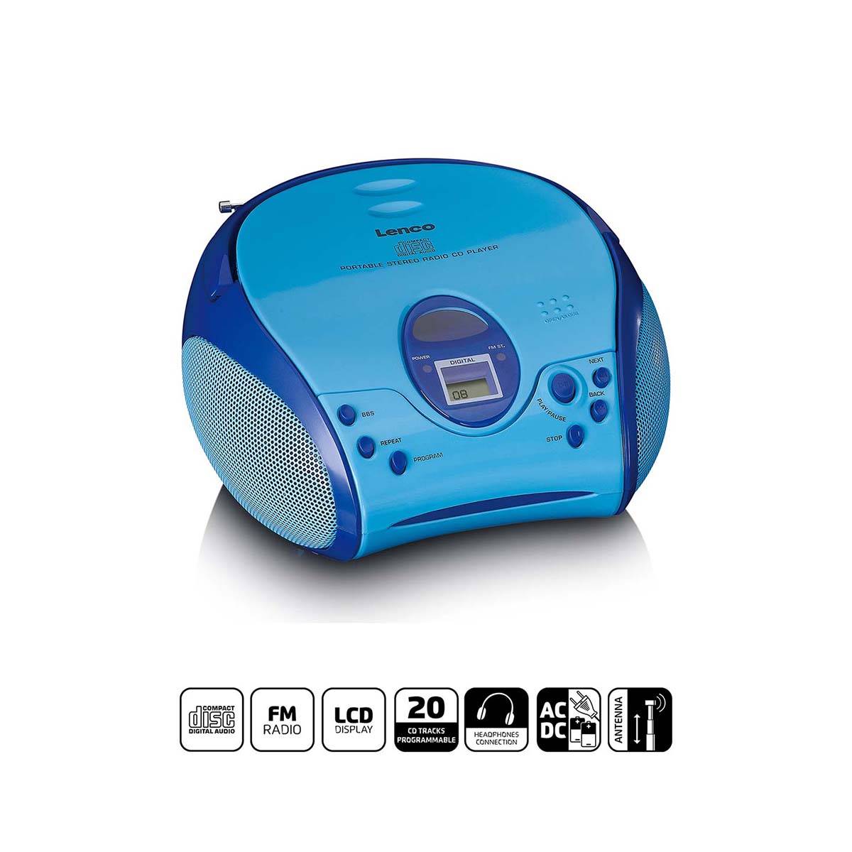 Boombox CD/FM Modèle SCD-24 Kids avec Écran LCD et Antenne Télescopique-3