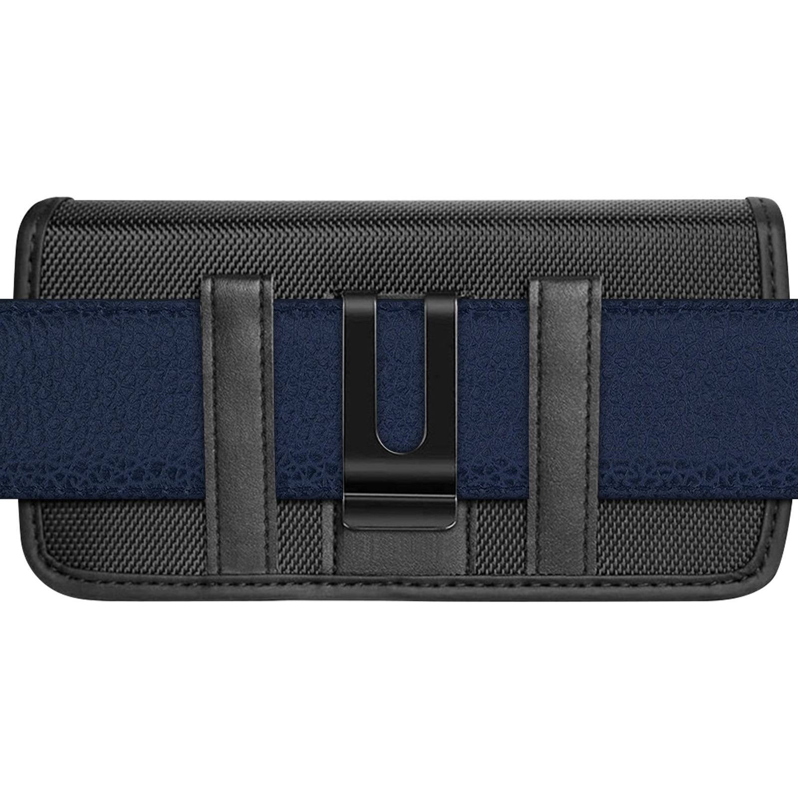 Étui Ceinture Horizontal pour Smartphone 6,8 pouces Nylon Double Fixation-2