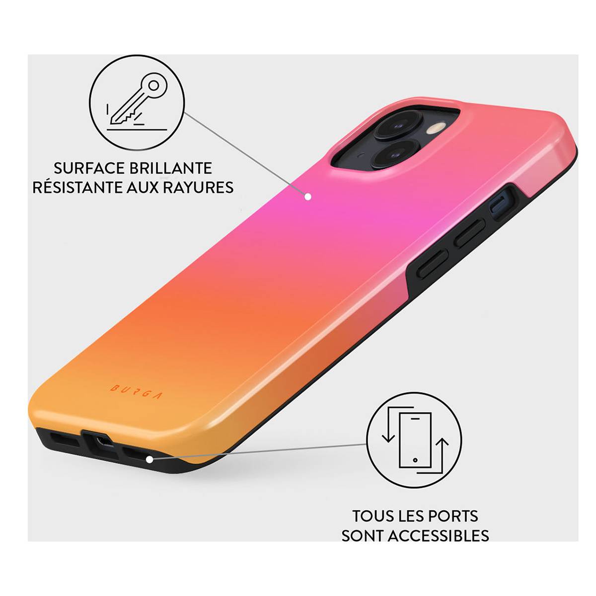 Coque pour iPhone 15 Plus MagSafe Tough Antichocs Modèle Sunset Club-1