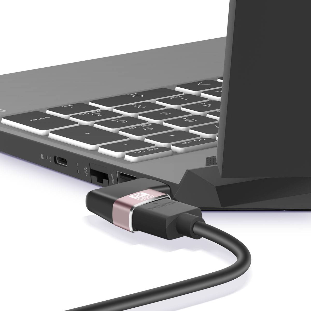 Adaptateur Vidéo 8K UHD HDMI Femelle vers HDMI Mâle Coudé à Gauche-2