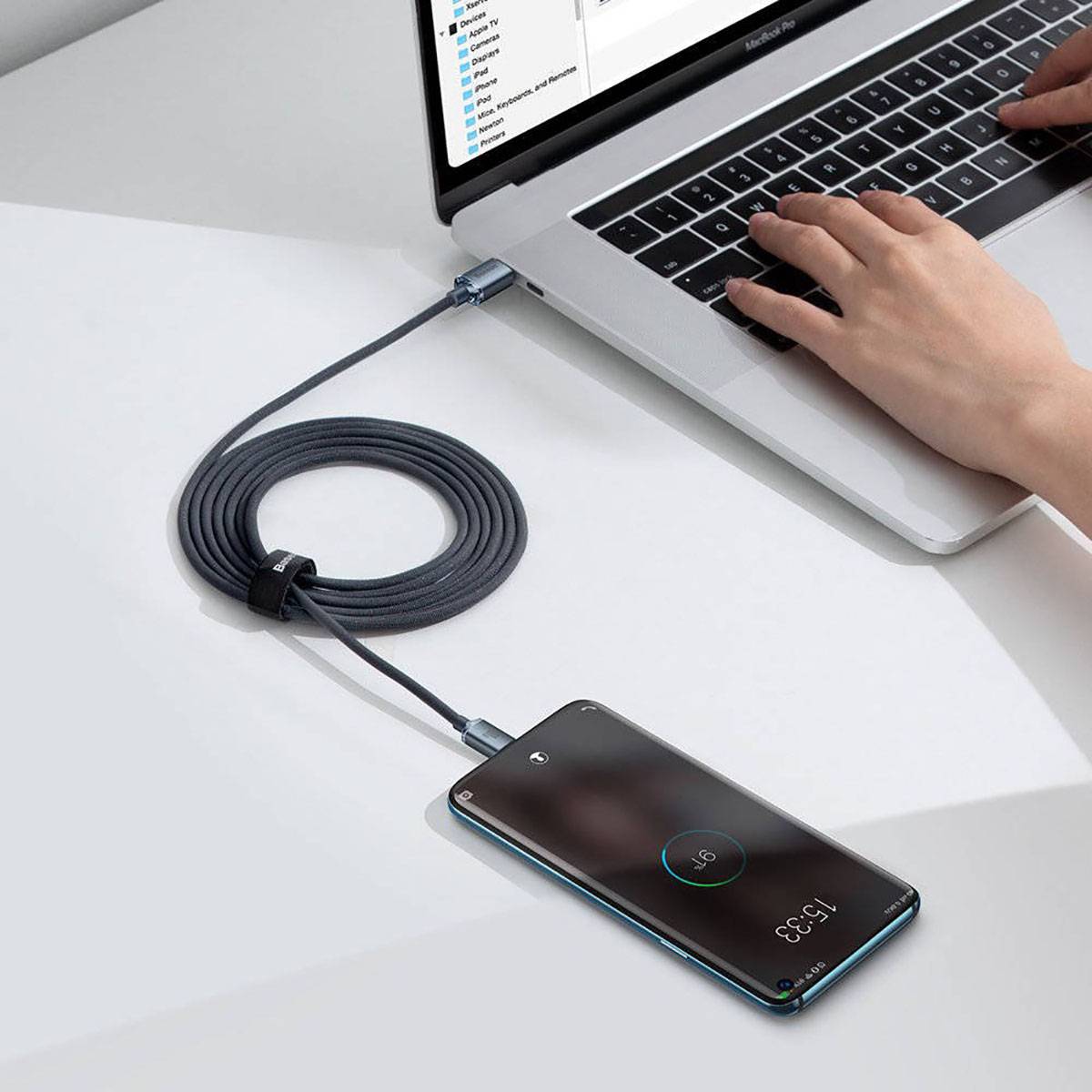 Câble USB-C vers USB-C 100W Série Crystal Shine Charge et Synchronisation 2m-4