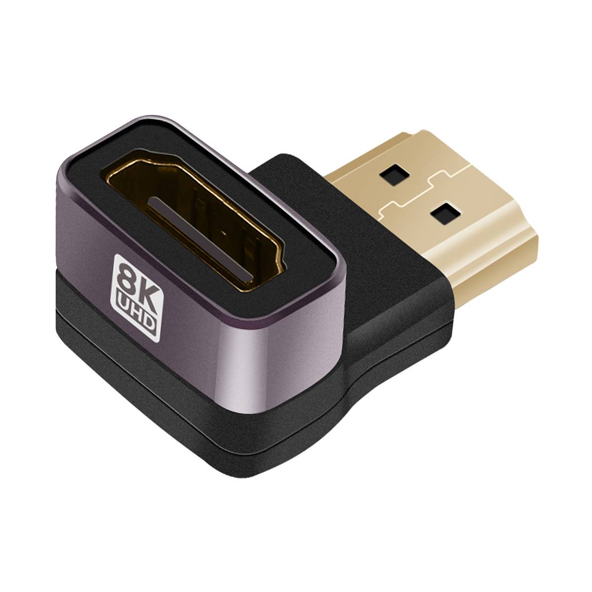 Adaptateur Vidéo HDMI Mâle vers Femelle 8K UHD Coudé Vertical Bas-1
