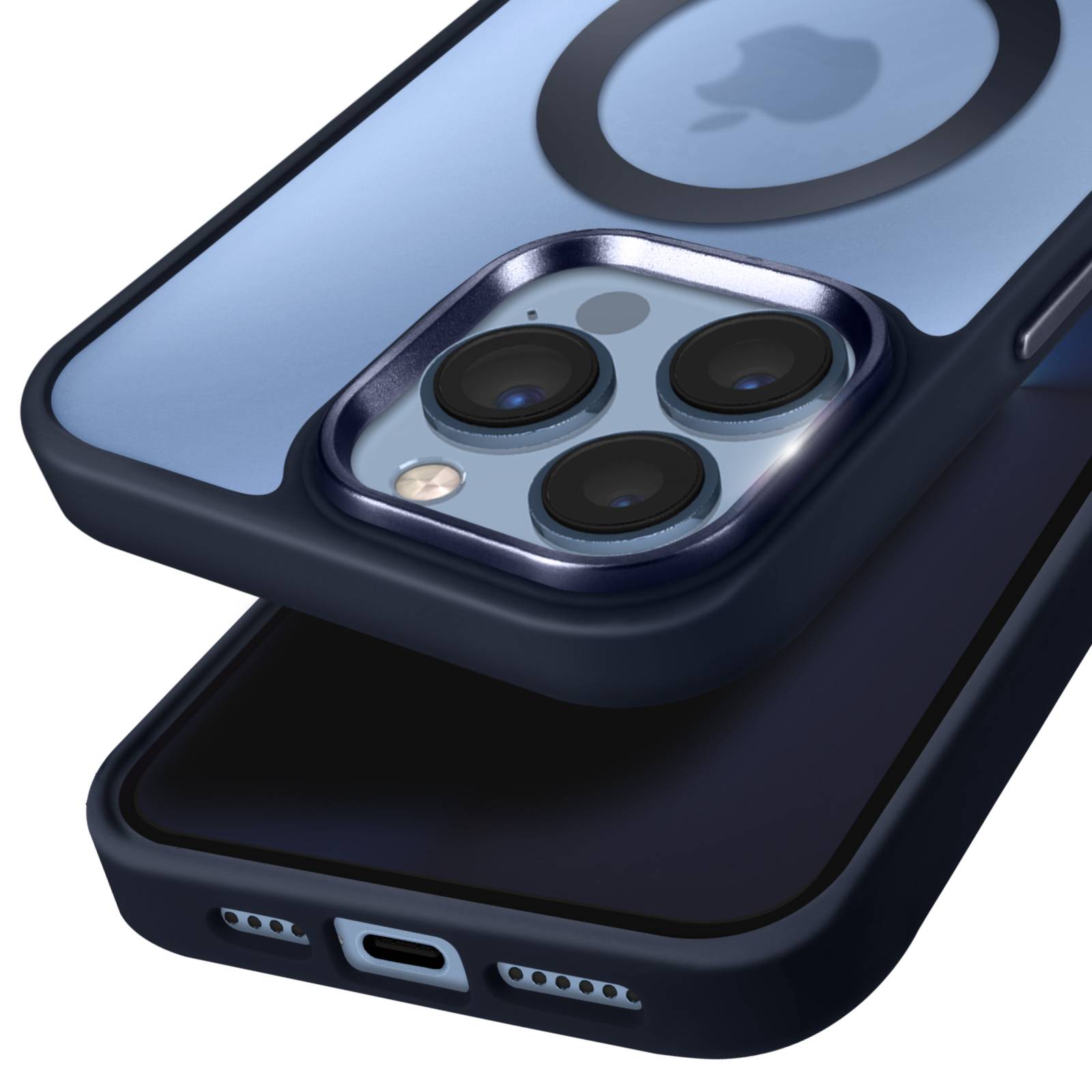 Coque MagSafe pour iPhone 13 Pro Max Dos Mat Givré Contour-1