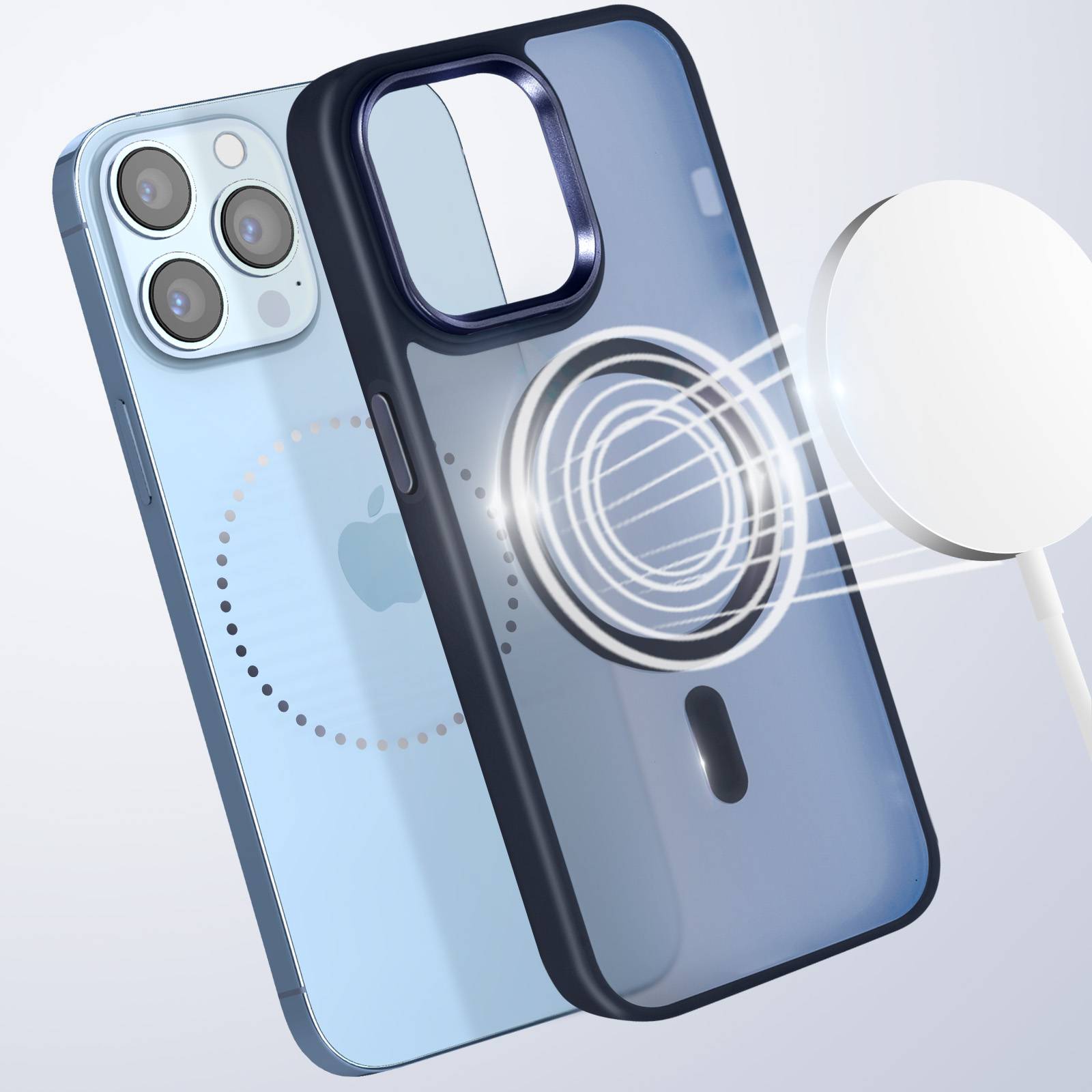 Coque MagSafe pour iPhone 13 Pro Max Dos Mat Givré Contour-2