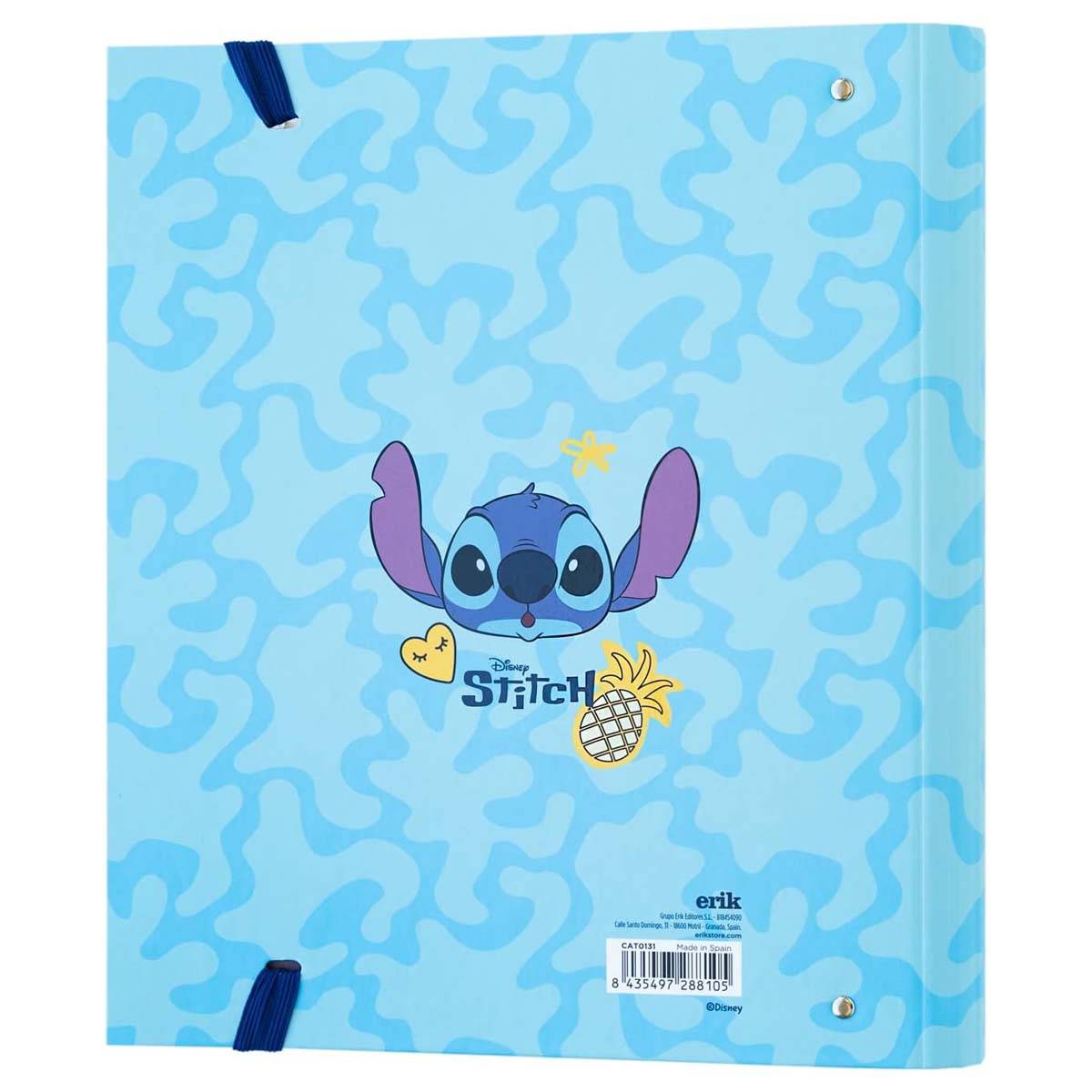 Classeur A4 Stitch 4 Anneaux Tropical Fermeture Élastique Ultra Rigide-1