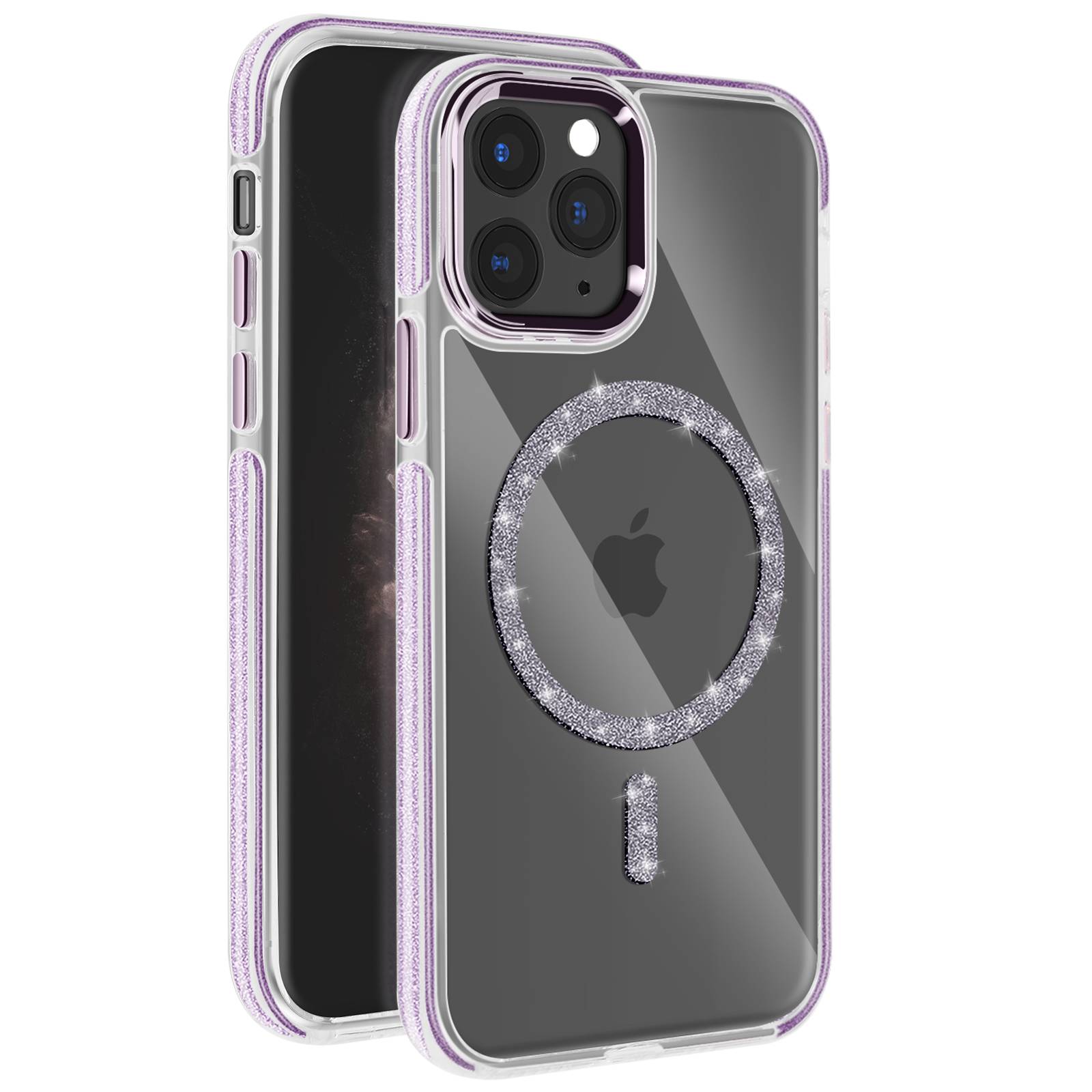 Coque MagSafe pour iPhone 11 Pro Max Silicone Pailleté-0