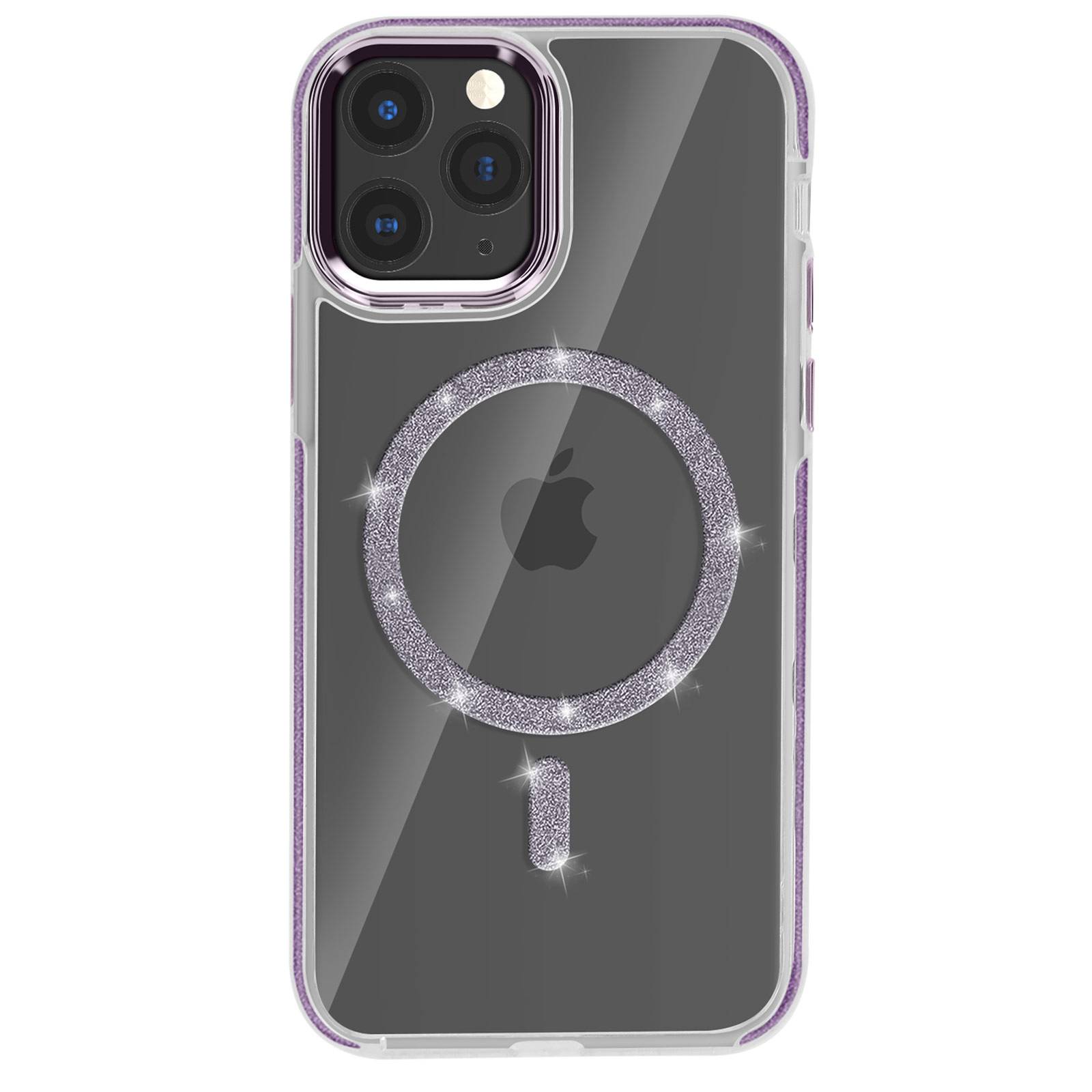 Coque MagSafe pour iPhone 11 Pro Max Silicone Pailleté-1
