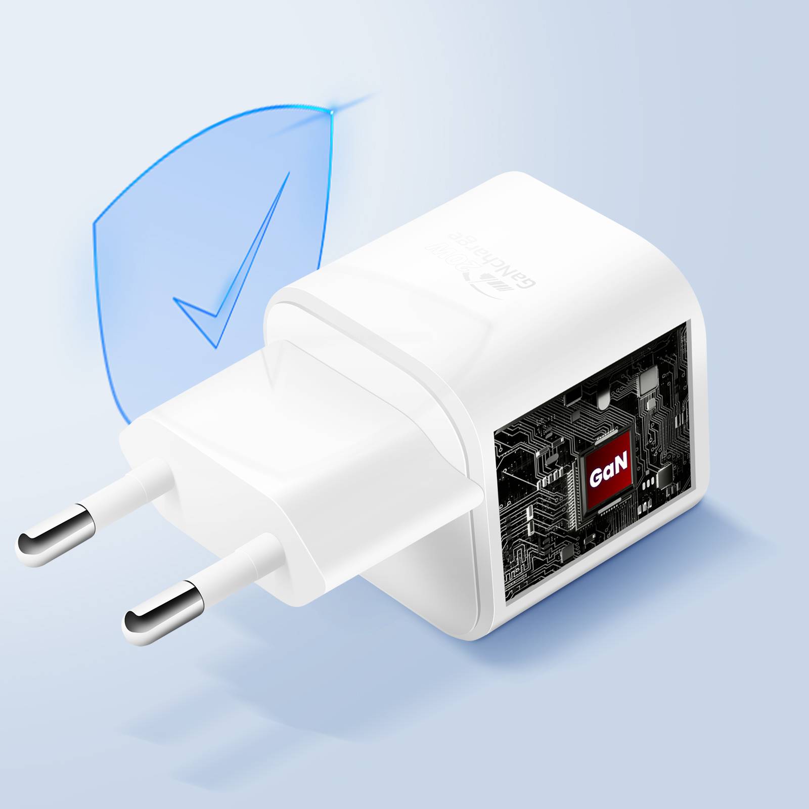 Chargeur Secteur GaN avec Double Port USB-C Compact Power Delivery 20W-3