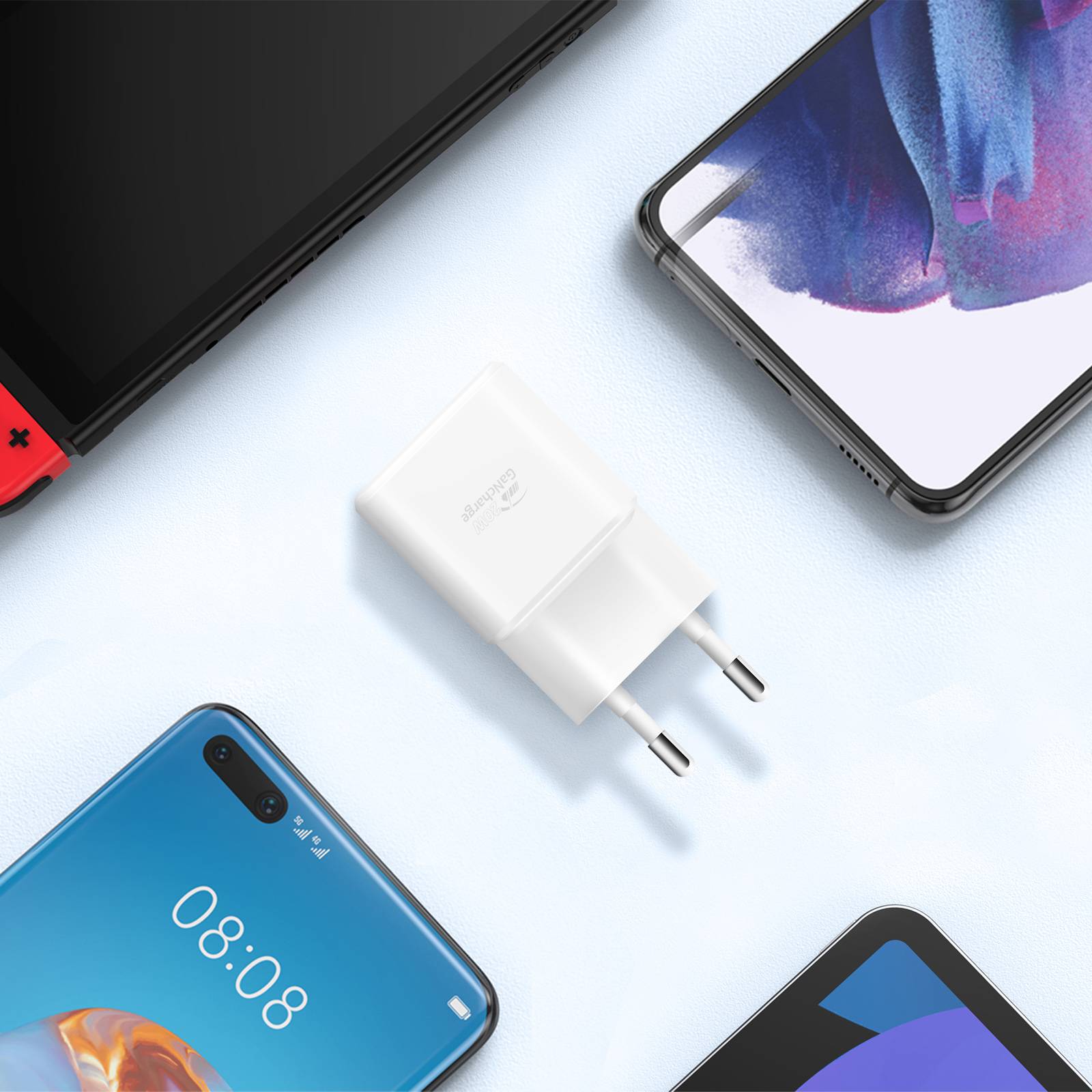 Chargeur Secteur GaN avec Double Port USB-C Compact Power Delivery 20W-4