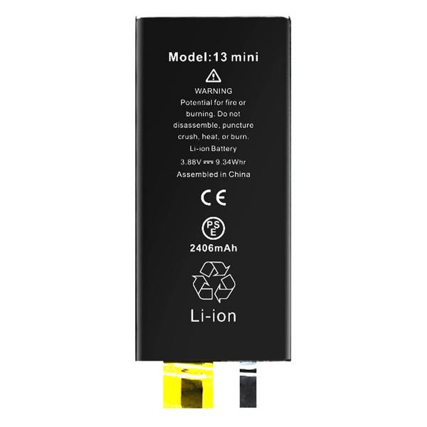 Batterie Sans BMS pour iPhone 13 Mini Capacité 2406mAh
