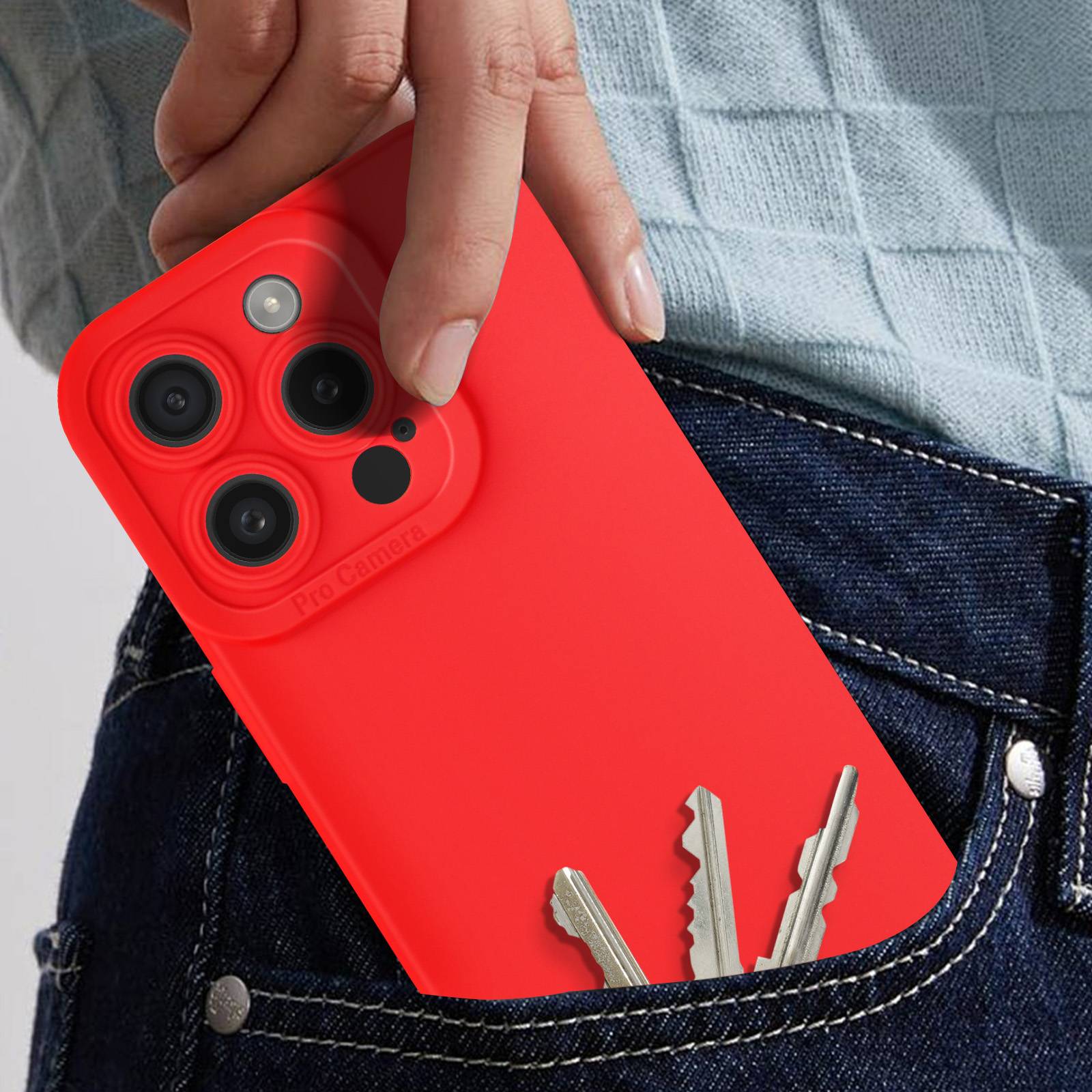 Coque pour iPhone 15 Pro Silicone Mat Protection Caméra-2
