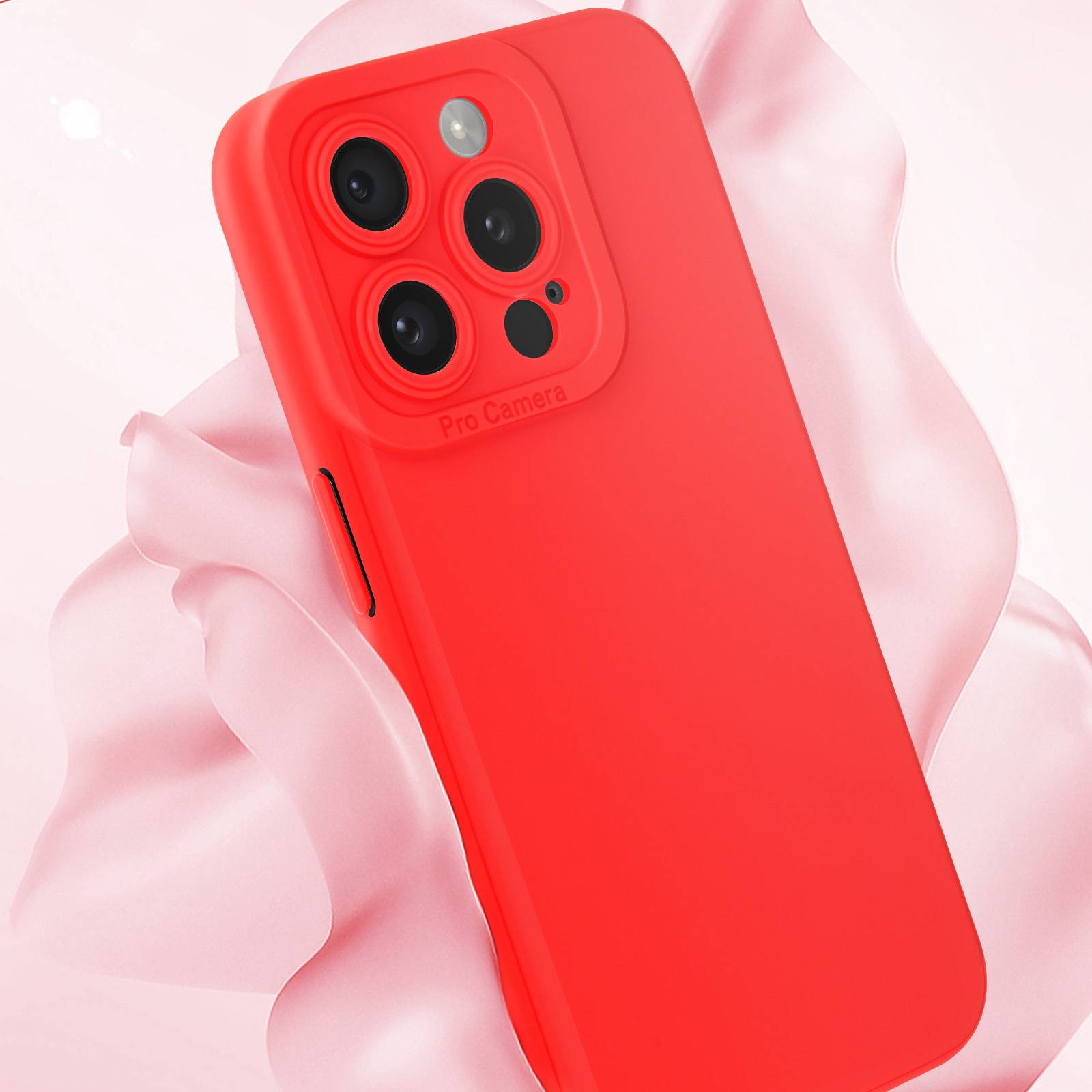 Coque pour iPhone 15 Pro Silicone Mat Protection Caméra-3