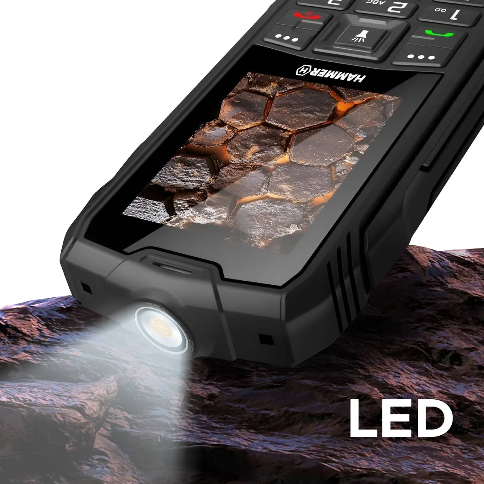Téléphone incassable à touches Batterie 3000mAh Étanche IP68 SOS-4